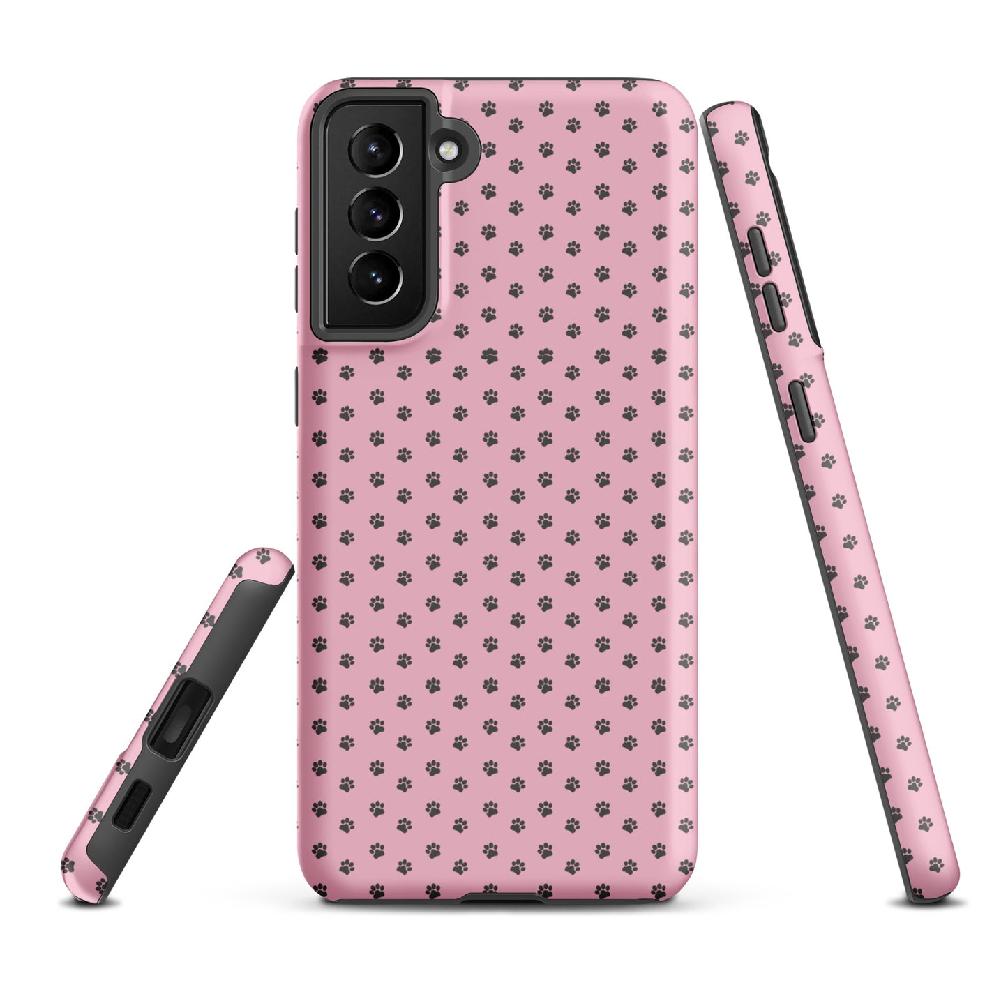 Phone Case Samsung Galaxy with playful pink paw-print design for pet lovers.