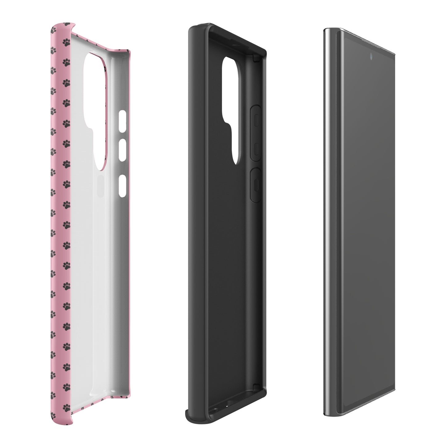 Phone Case Samsung Galaxy with paw-print design in playful pink, offering stylish protection and charm.