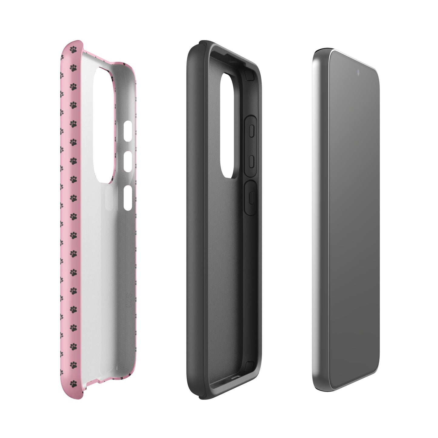 Phone Case Samsung Galaxy with pink paw-print design for stylish protection.