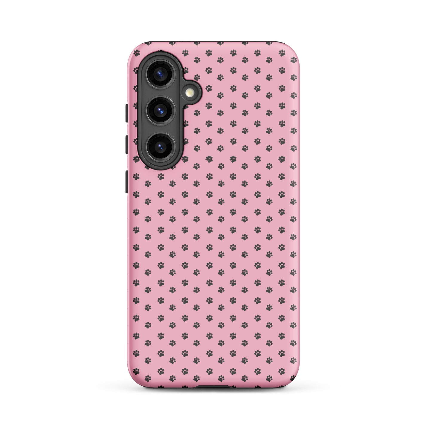 Phone Case Samsung Galaxy with paw-print design in playful pink