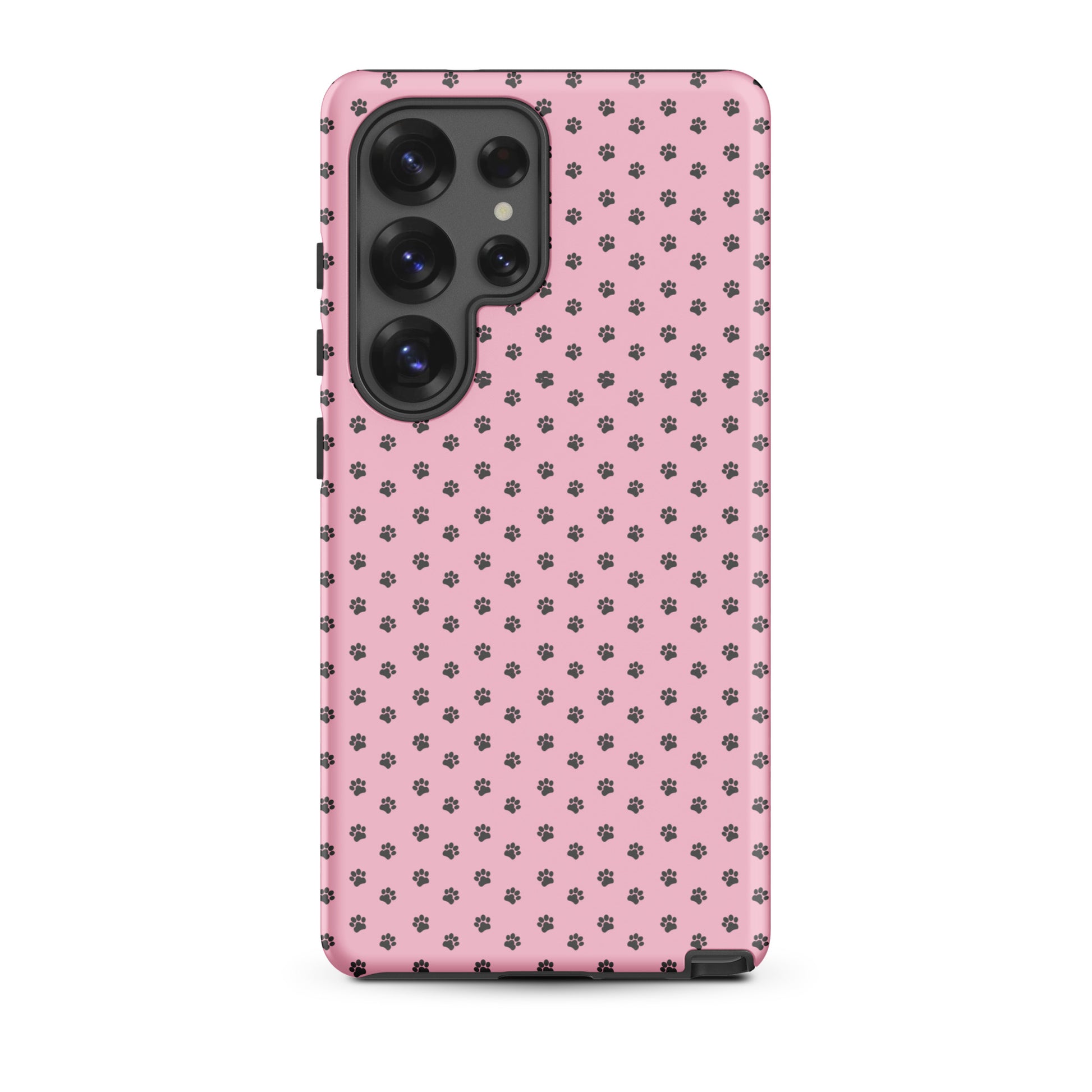 Phone Case Samsung Galaxy with playful pink paw-print design, offering charm and protection for pet lovers.
