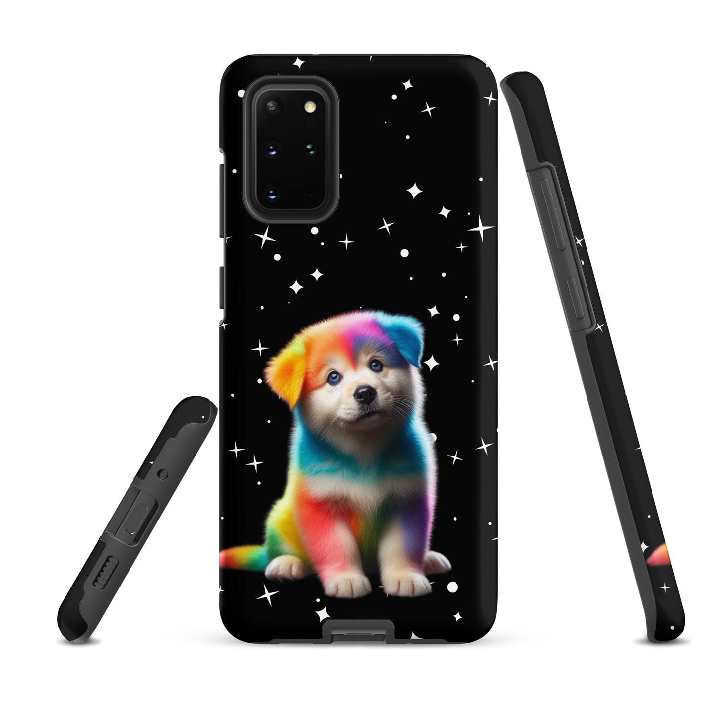 Phone Case with rainbow puppy and starry night design for Samsung Galaxy