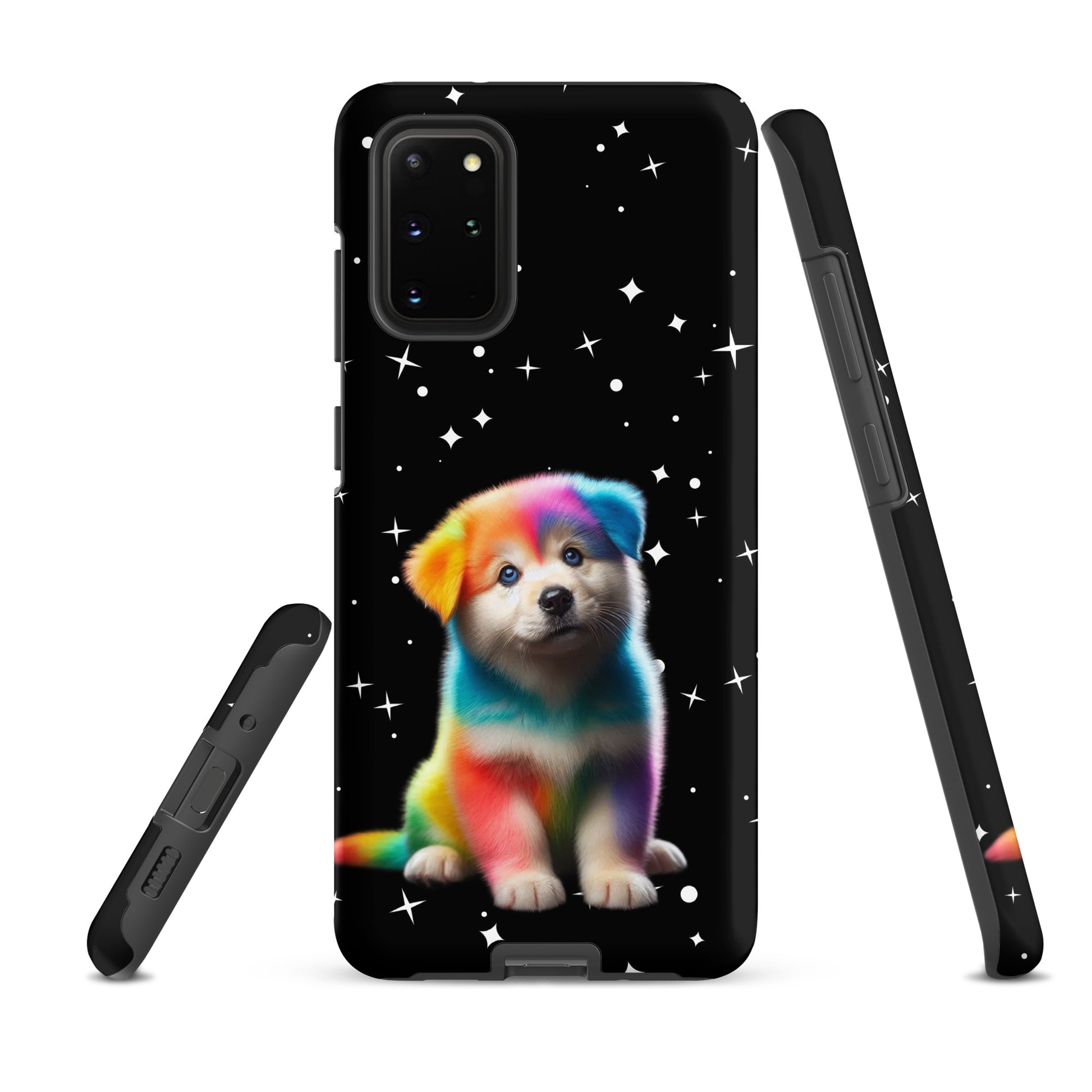 Phone Case with rainbow puppy and starry night design for Samsung Galaxy