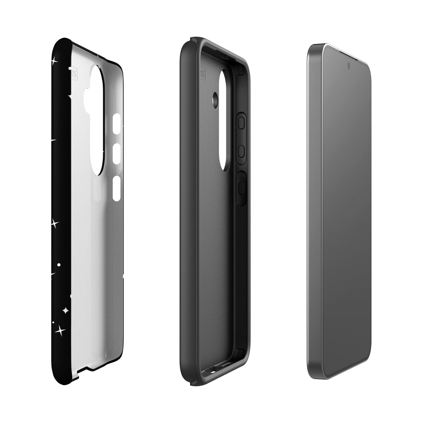 Three-piece Phone Case for Samsung Galaxy featuring sleek design components for ultimate protection.