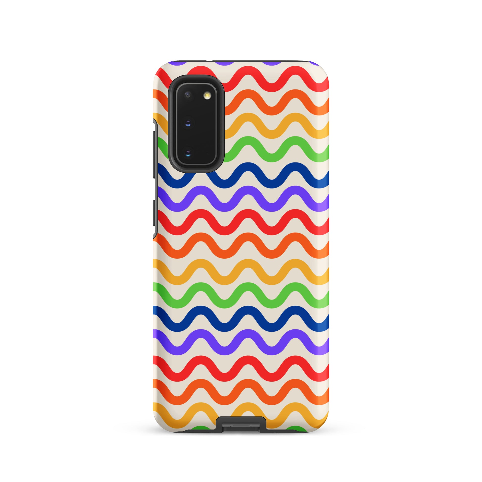 Phone Case for Samsung Galaxy with wavy rainbow pattern for vibrant style and protection.