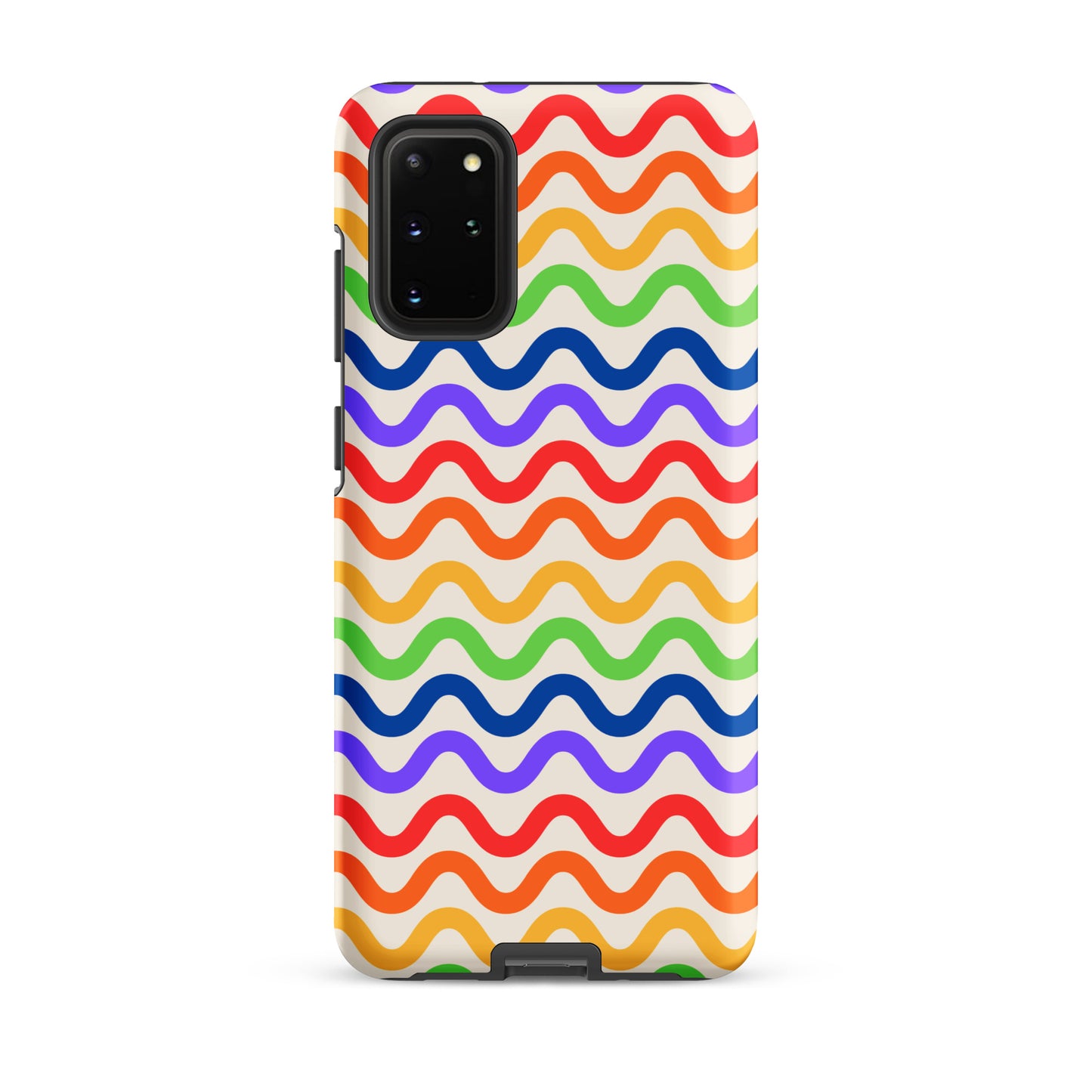 Colorful wavy rainbow groove design Phone Case for Samsung Galaxy, offers vibrant protection with purple, red, orange, yellow, green, blue.