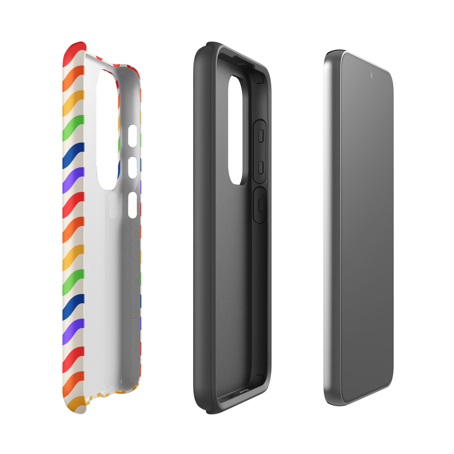 Phone Case for Samsung Galaxy - Wavy Rainbow Groove design with vibrant colors and sturdy protection for your device.