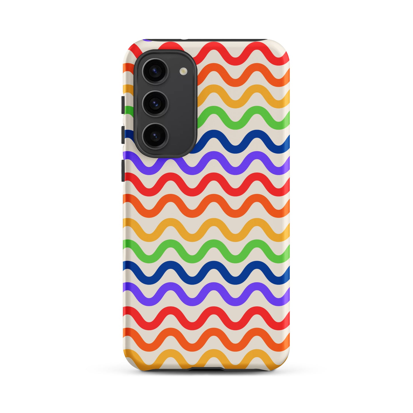 Phone Case with wavy rainbow design for Samsung Galaxy