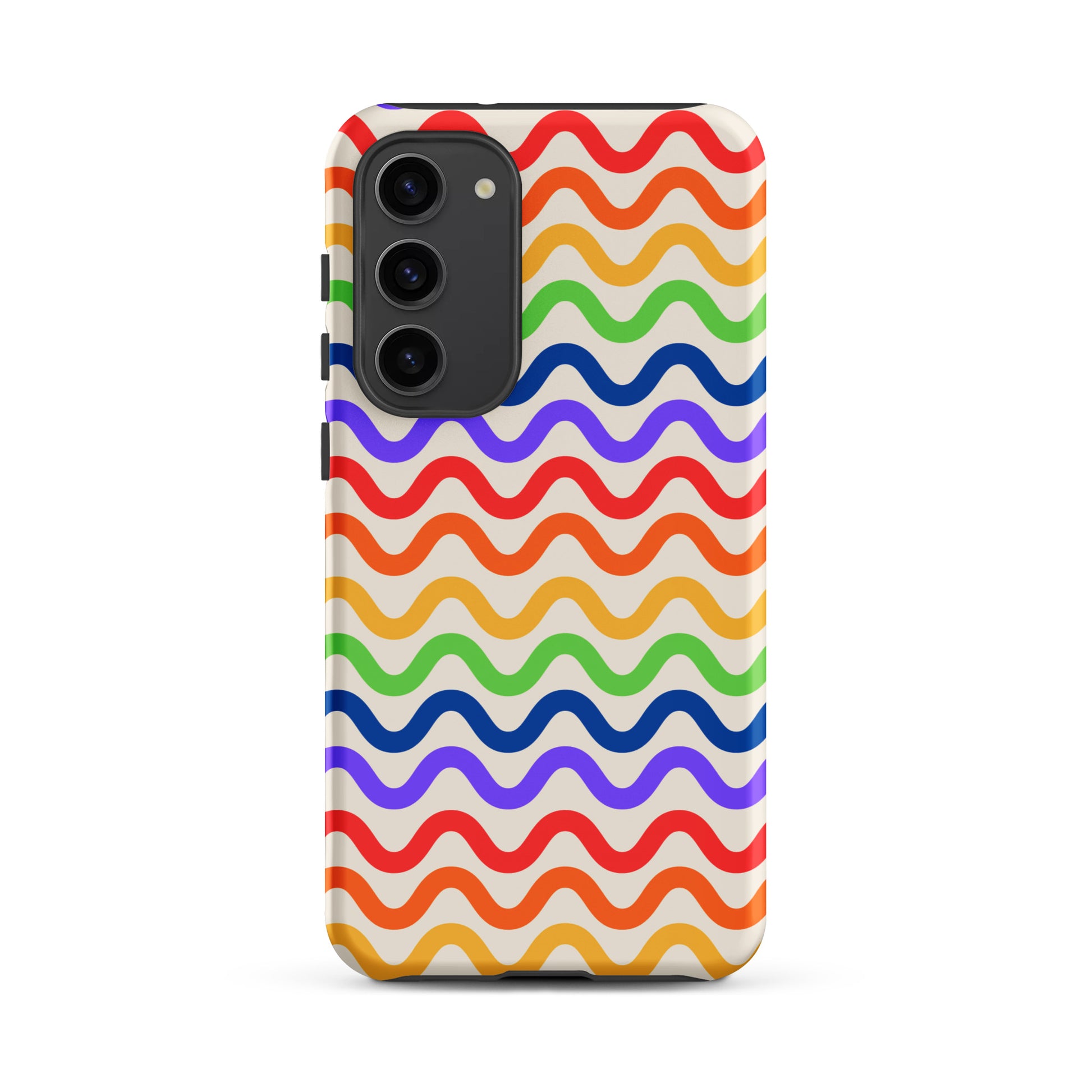 Phone Case with wavy rainbow design for Samsung Galaxy