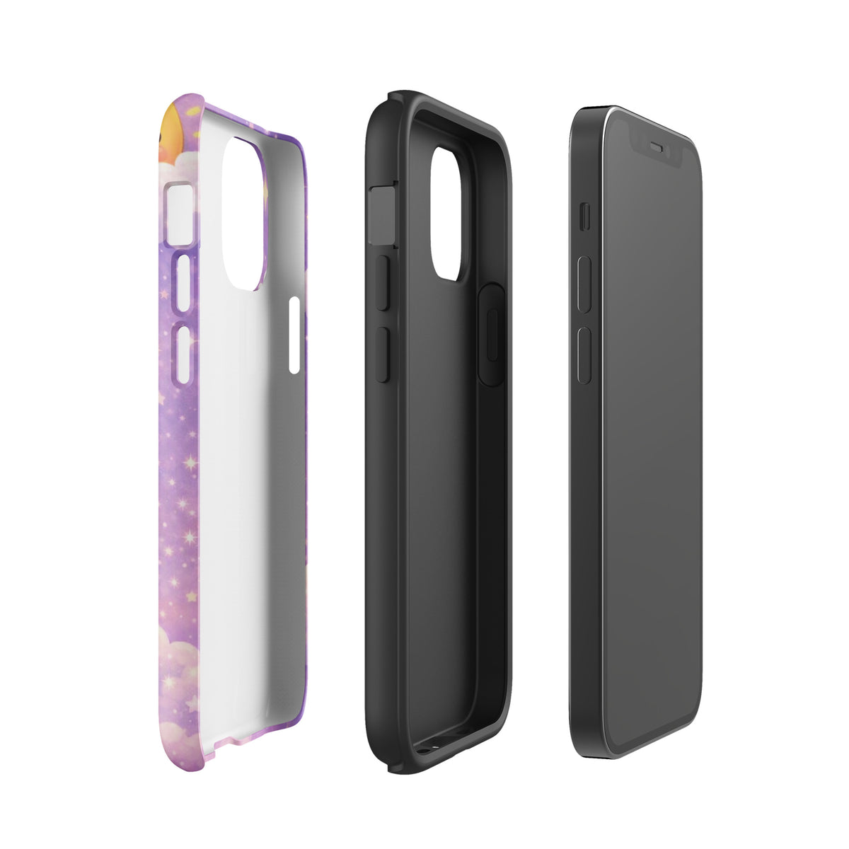 Phone Case for iPhone with Cute Bunny Moon Design, featuring dreamy pastel colors and a cozy celestial theme, showing durability and charm.