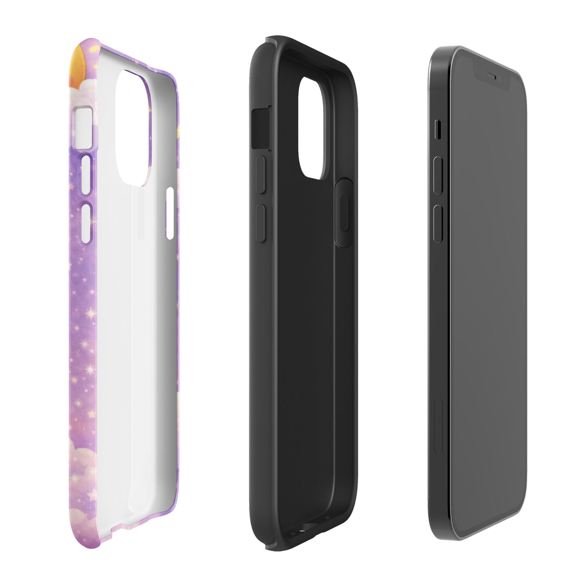 Phone Case for iPhone with dreamy bunny moon design, showing pastel celestial artwork and protective features.