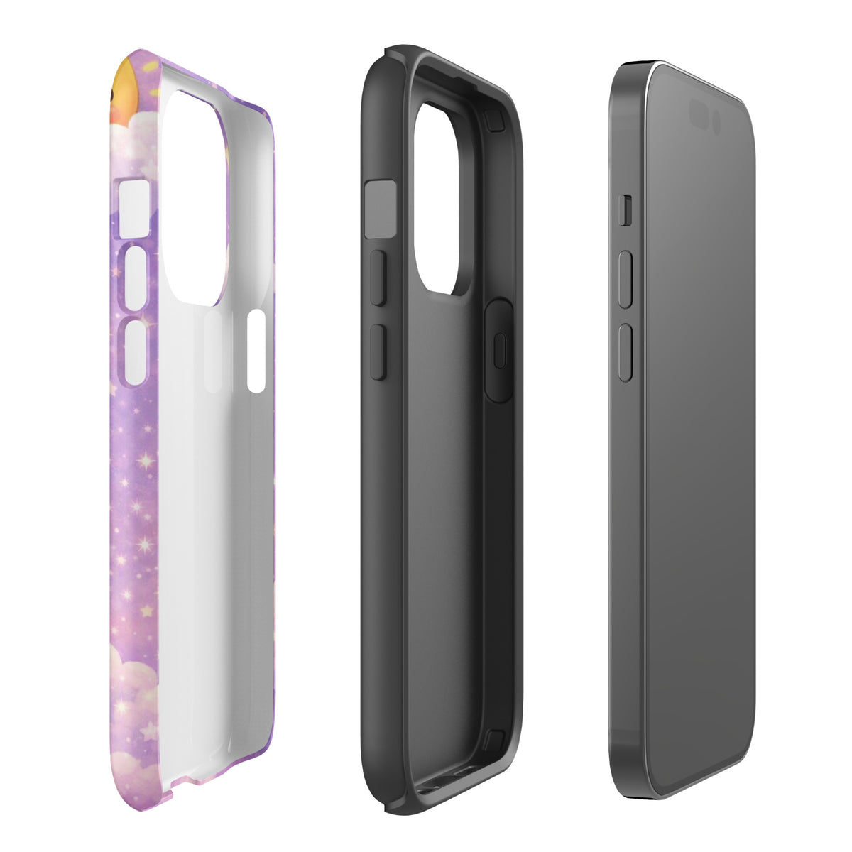 Phone Case for iPhone with cute dreamy bunny moon design and celestial theme, showcasing protective and cozy features.