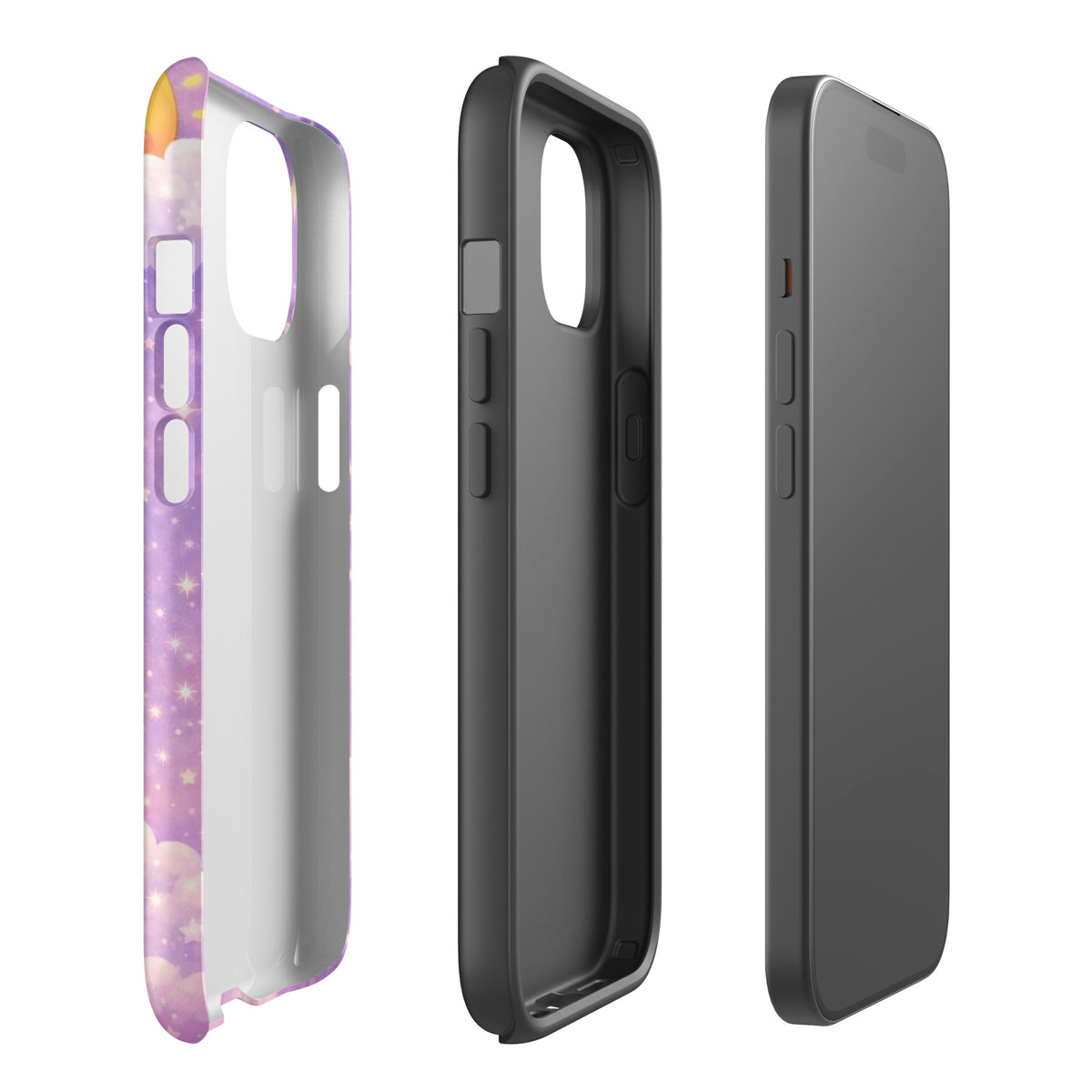 Phone Case for iPhone with dreamy bunny moon design and celestial stars
