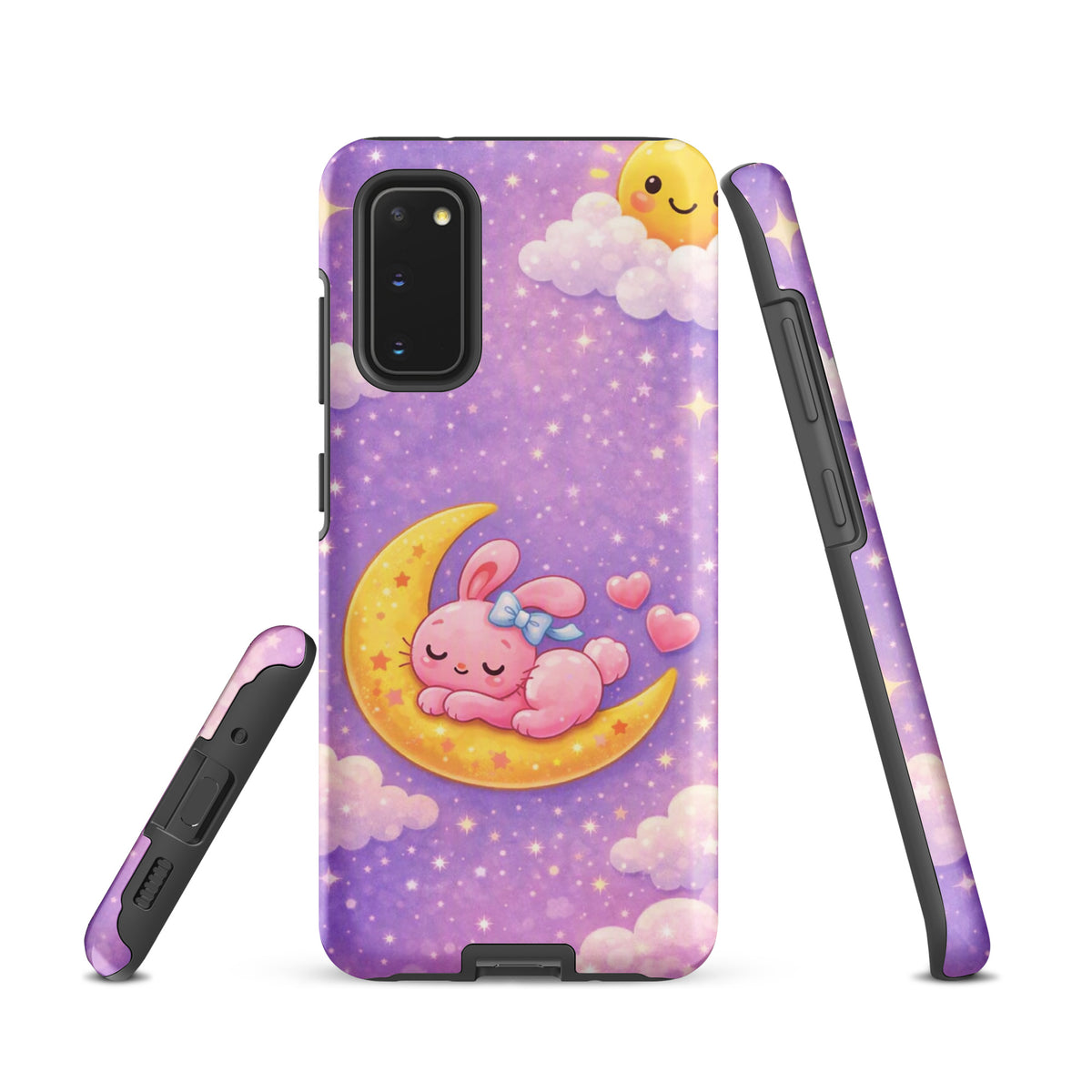 Phone Case for Samsung Galaxy with cozy bunny moon and stars design