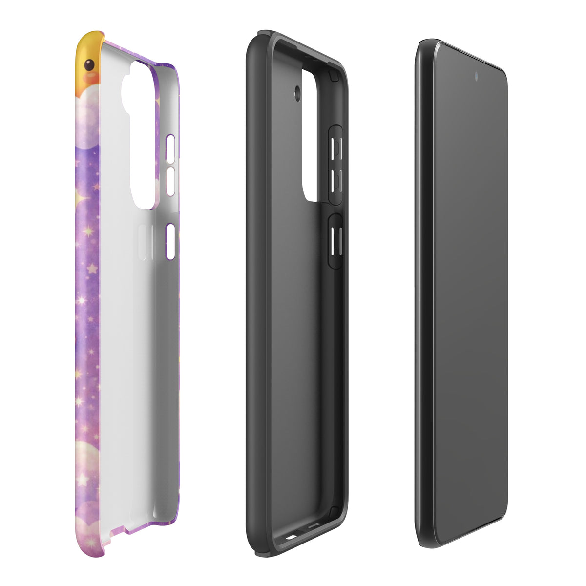 Phone Case for Samsung Galaxy showing dreamy bunny moon design in pastel colors, offering protection and charm.
