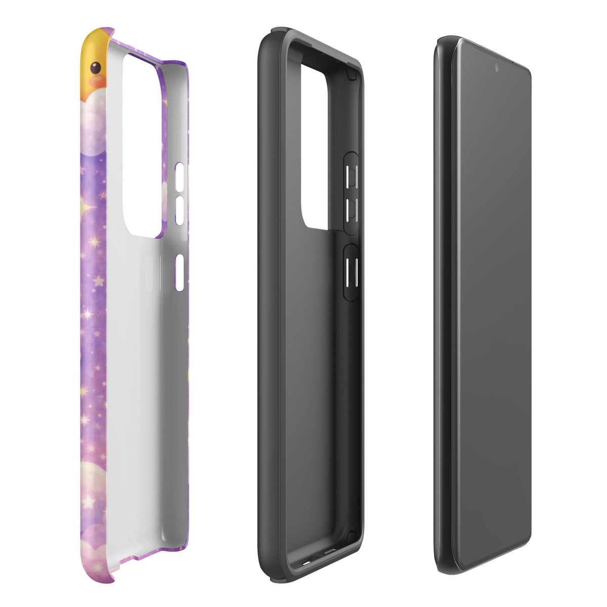 Phone Case for Samsung Galaxy with dreamy bunny moon design showing outer and inner views.