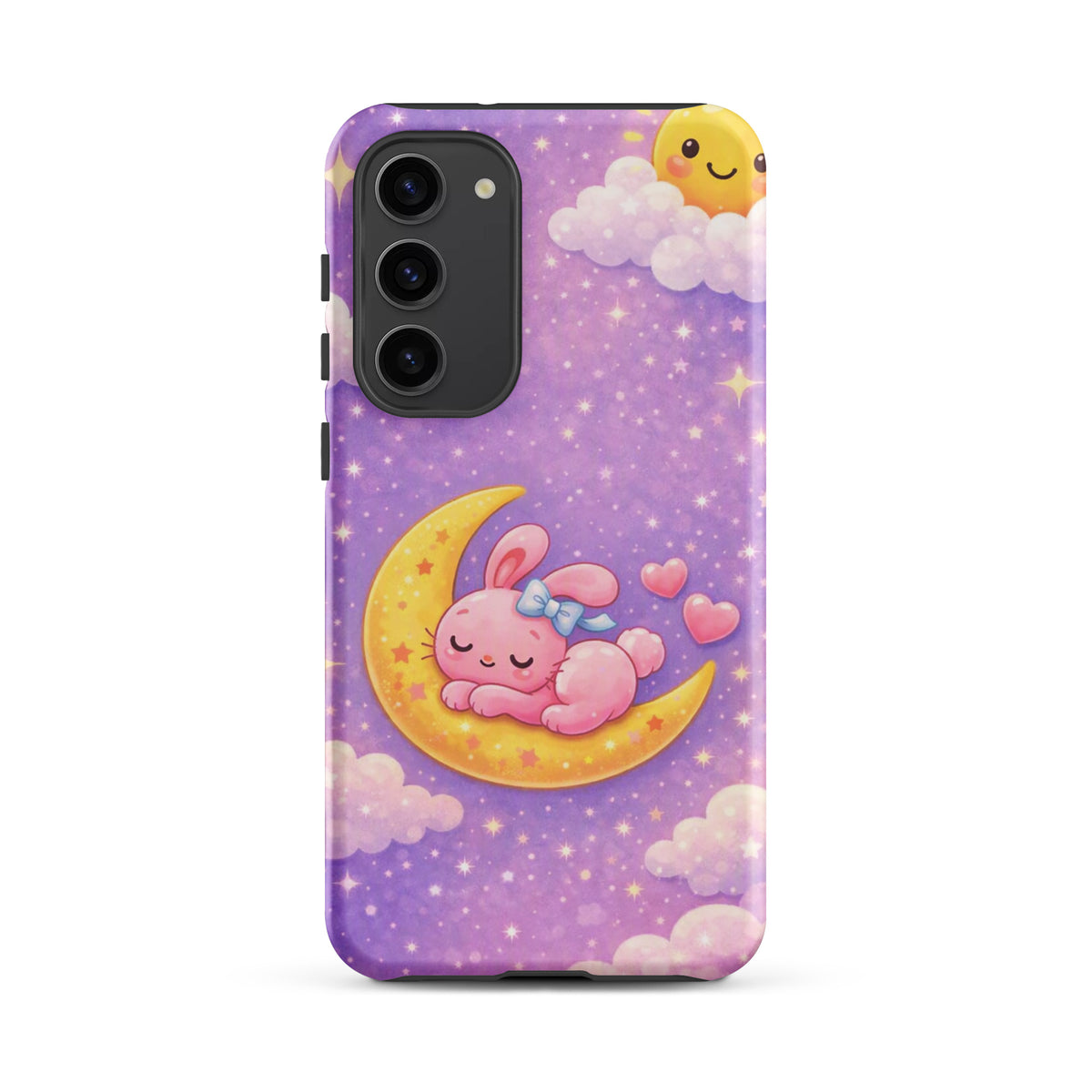 Phone Case with dreamy bunny on moon design for Samsung Galaxy