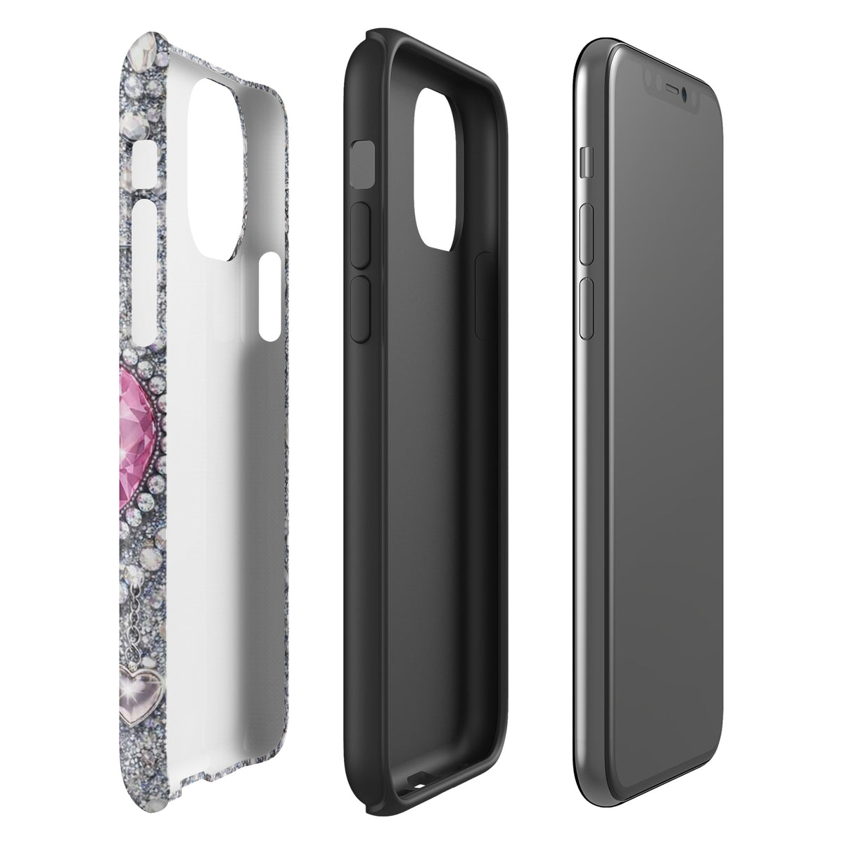 Phone Case for iPhone - Sparkling Heart Glam