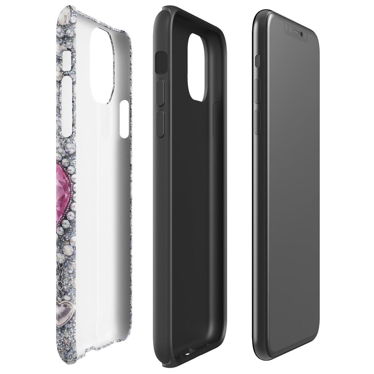 Phone Case for iPhone - Sparkling Heart Glam