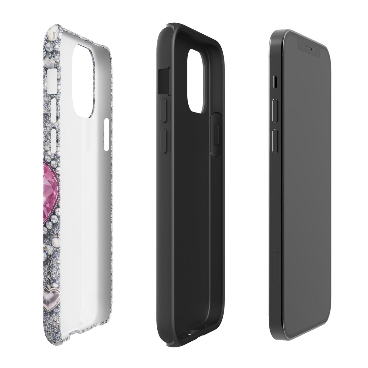 Phone Case for iPhone - Sparkling Heart Glam