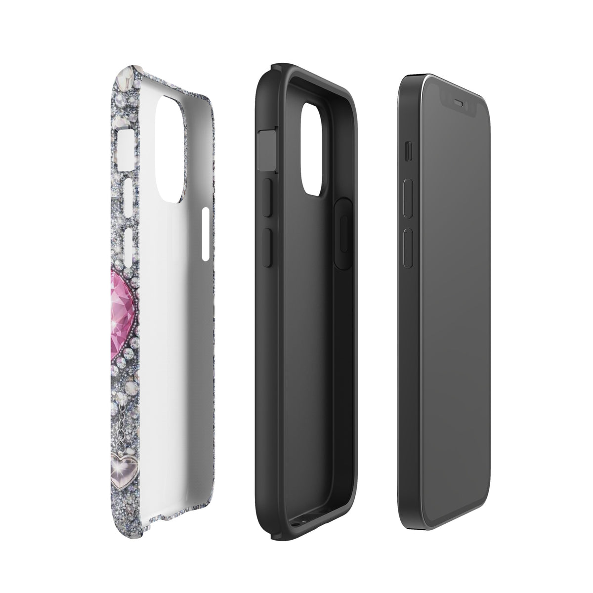 Phone Case for iPhone - Sparkling Heart Glam