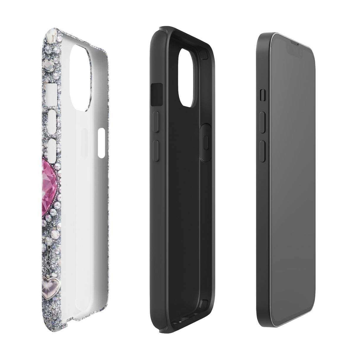 Phone Case for iPhone - Sparkling Heart Glam