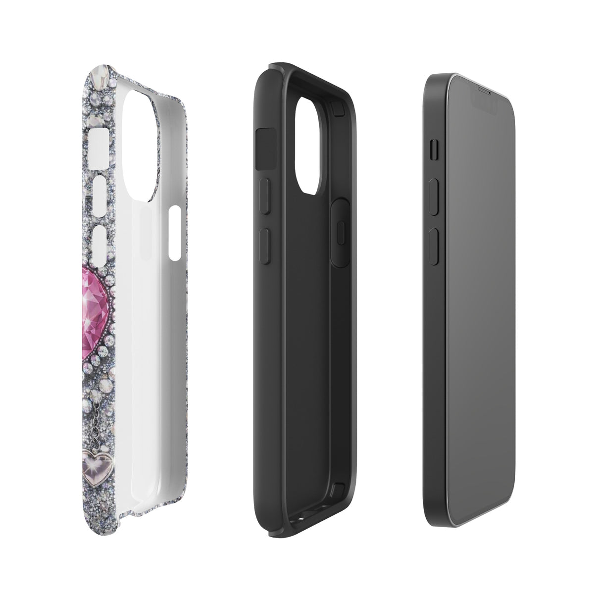 Phone Case for iPhone - Sparkling Heart Glam