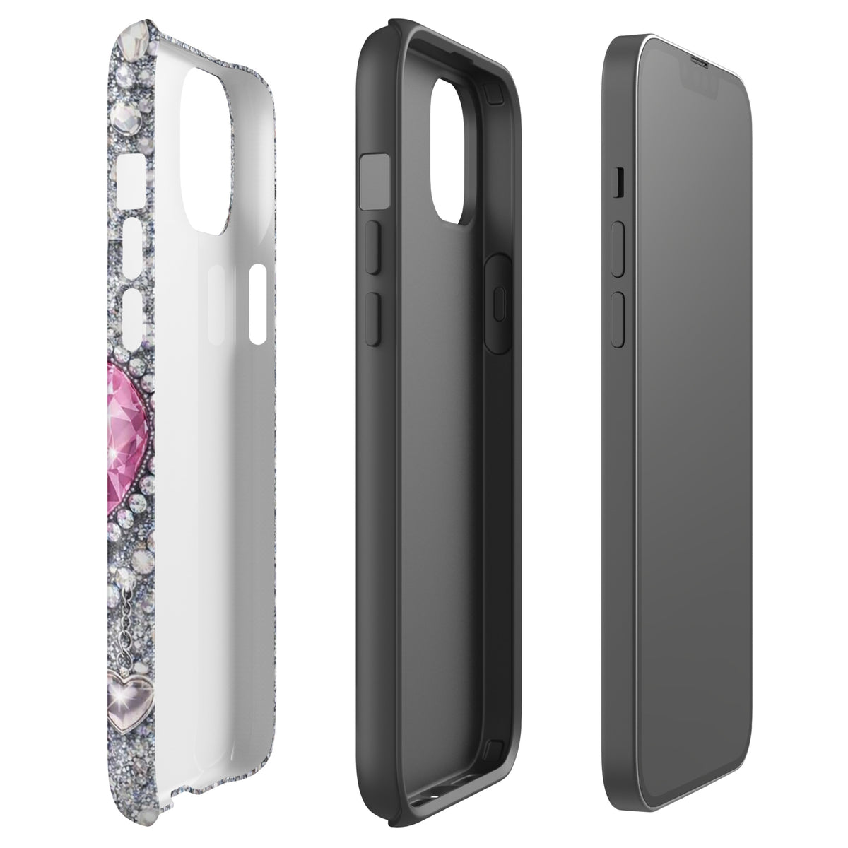 Phone Case for iPhone - Sparkling Heart Glam
