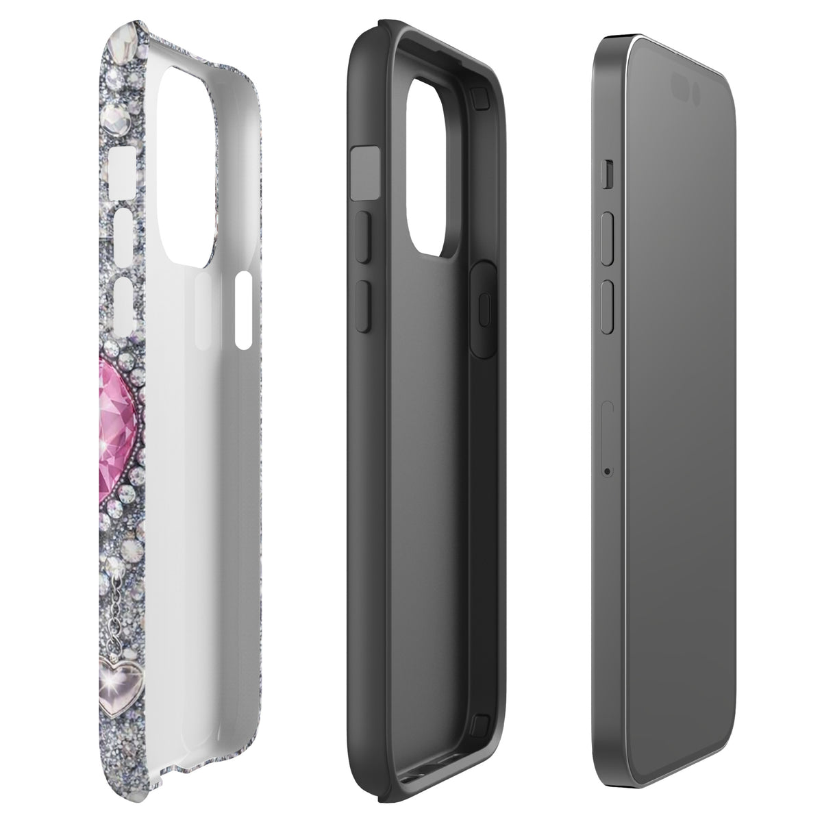 Phone Case for iPhone - Sparkling Heart Glam