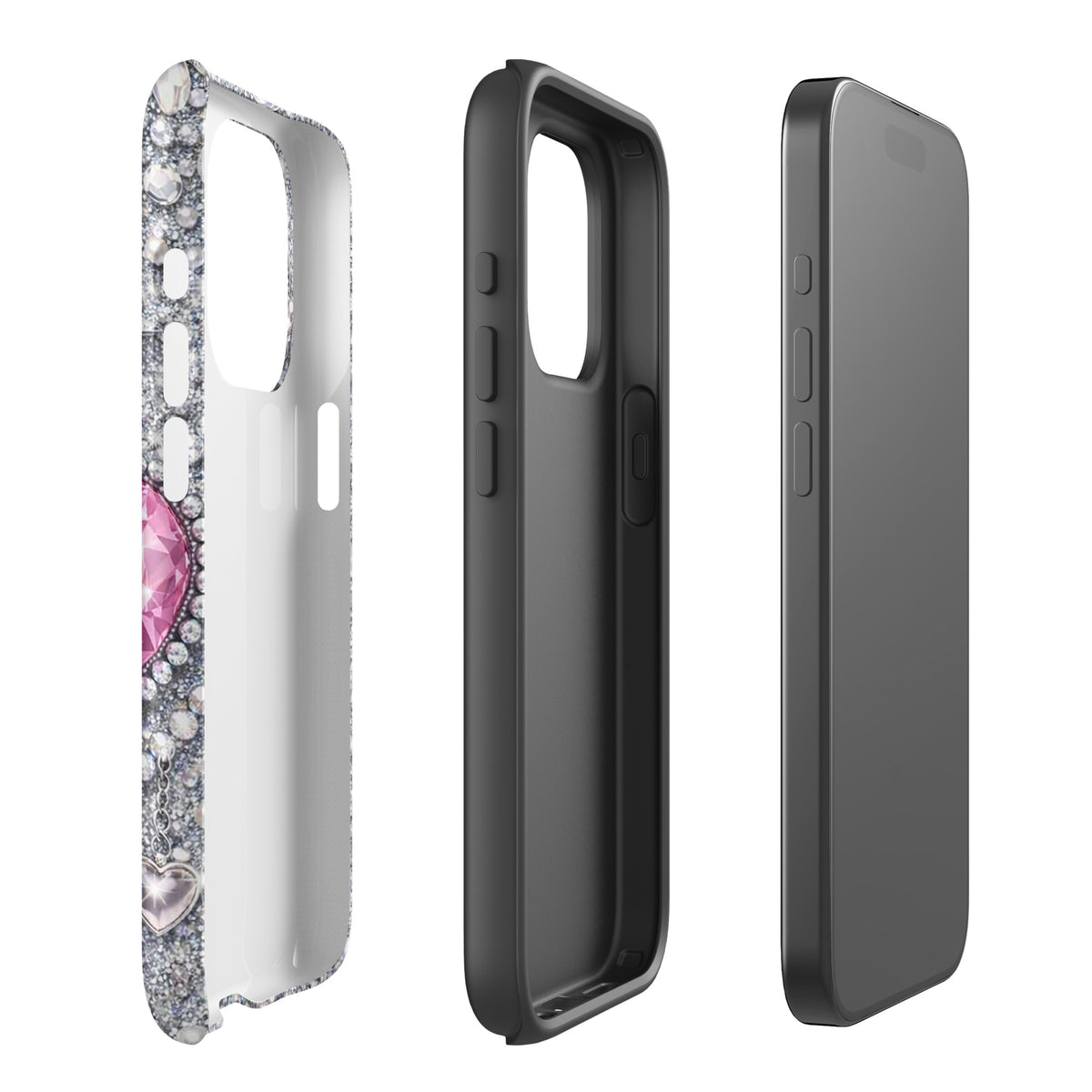 Phone Case for iPhone - Sparkling Heart Glam