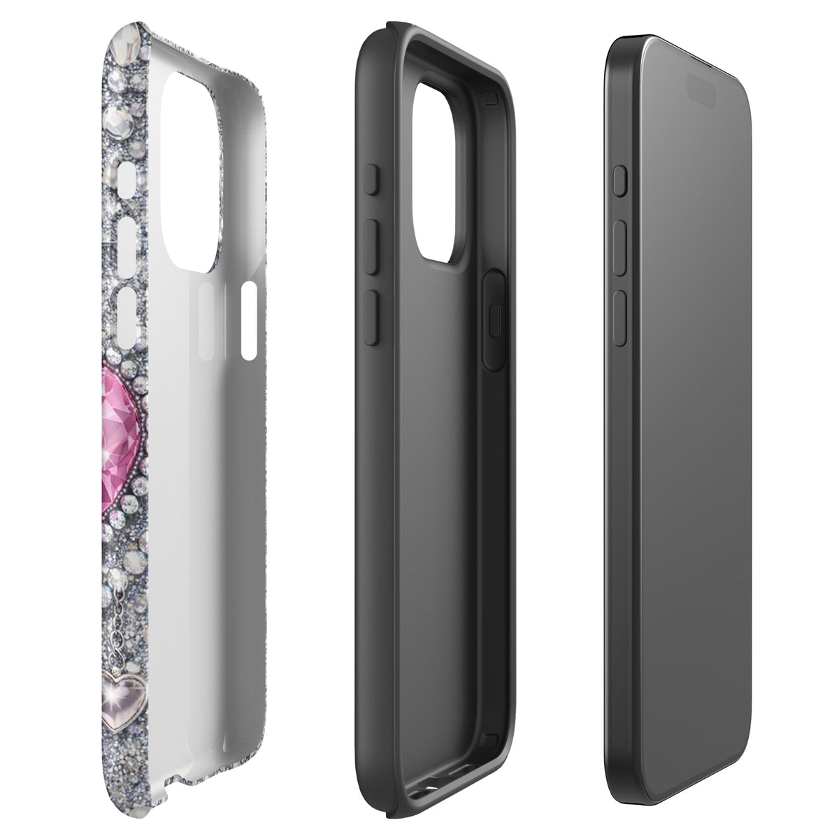 Phone Case for iPhone - Sparkling Heart Glam