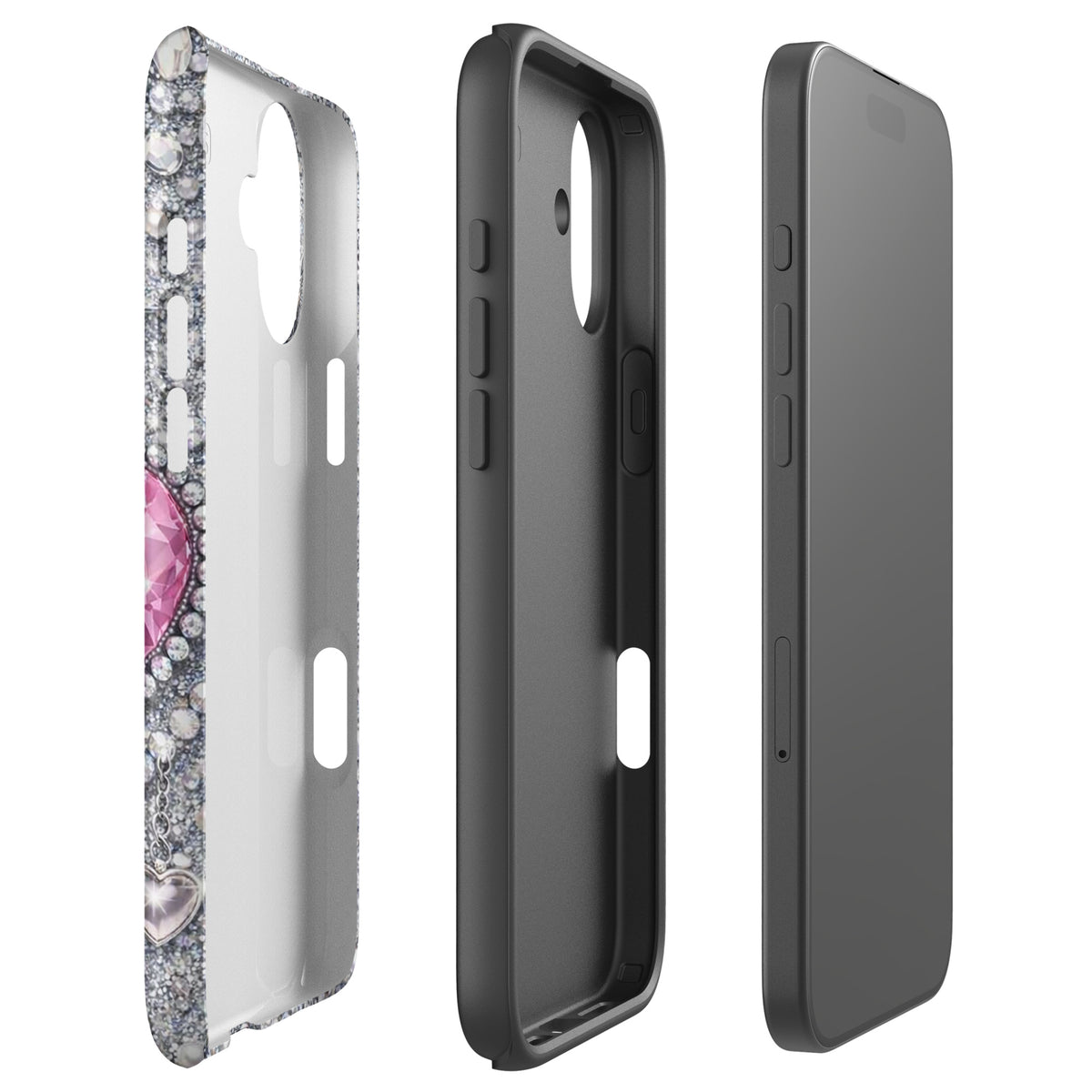 Phone Case for iPhone - Sparkling Heart Glam