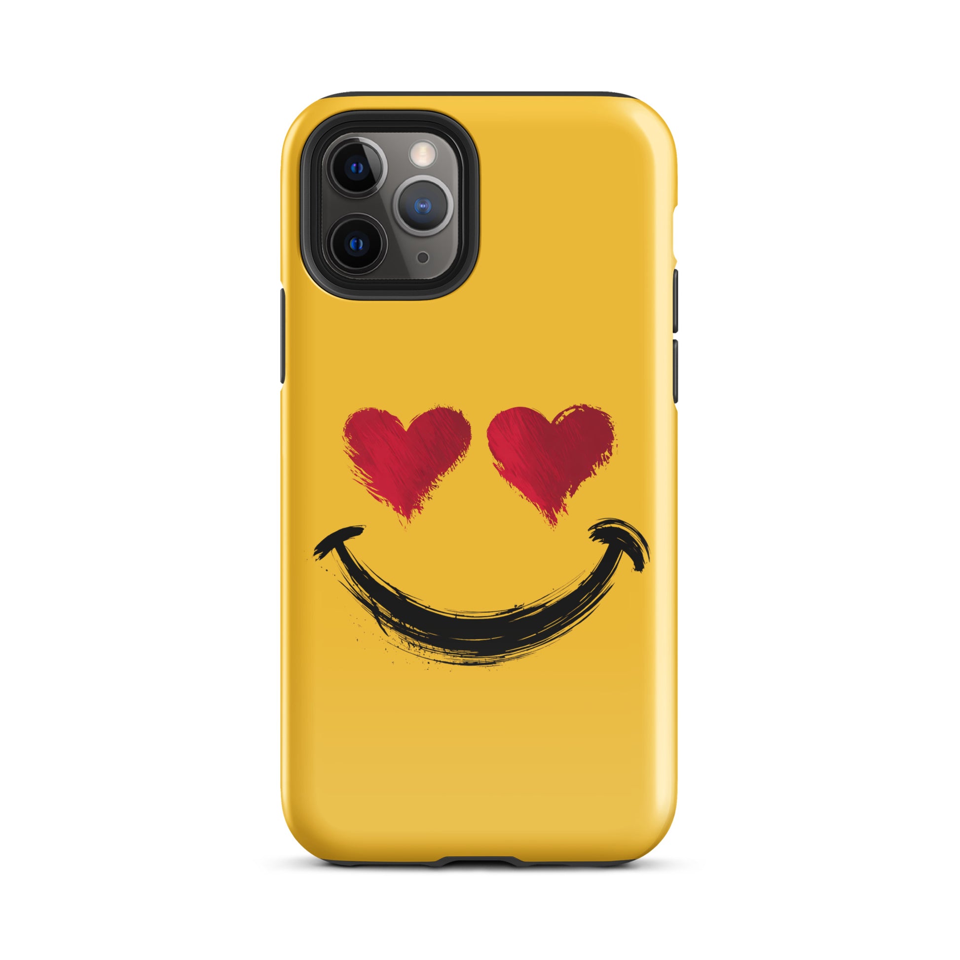 Phone Case for iPhone with heart‑eyes smiley art in vibrant colors and artistic design for bold style.