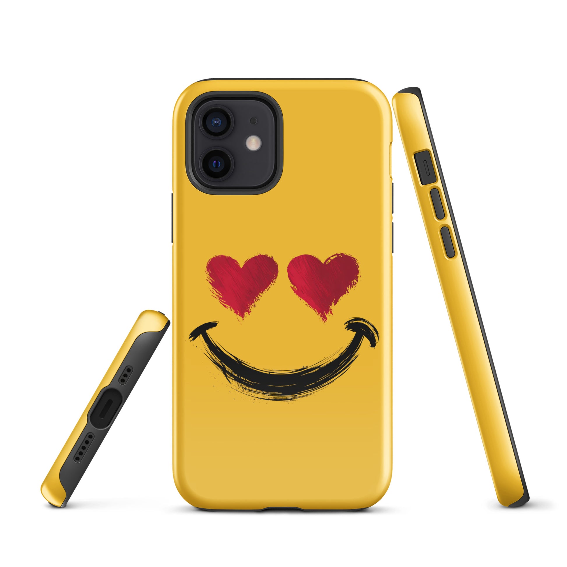 Phone Case for iPhone with heart‑eyes smiley artwork, vibrant colors, and bold style.