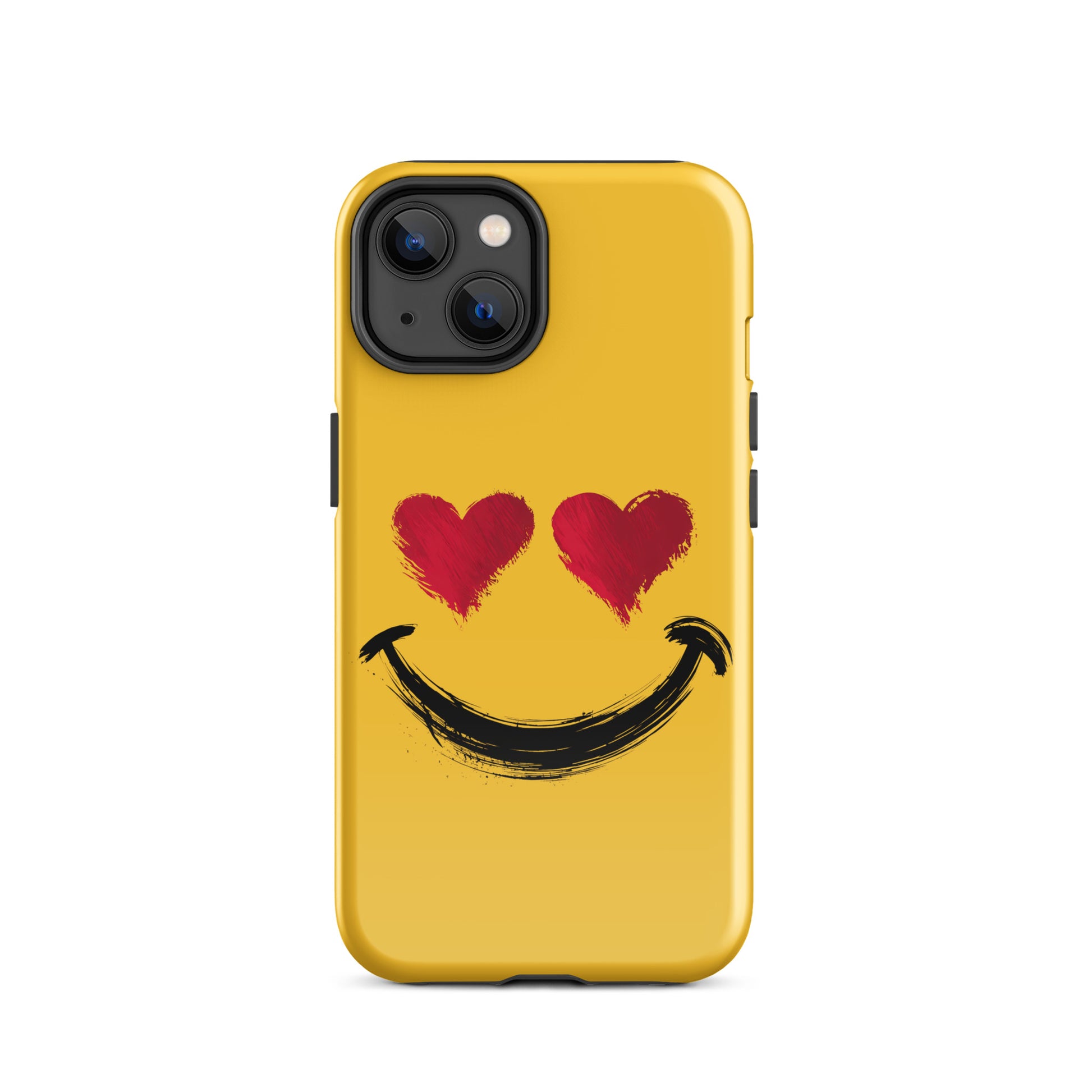 Phone Case for iPhone with heart-eyes smiley art in vibrant colors and bold design for expressive style