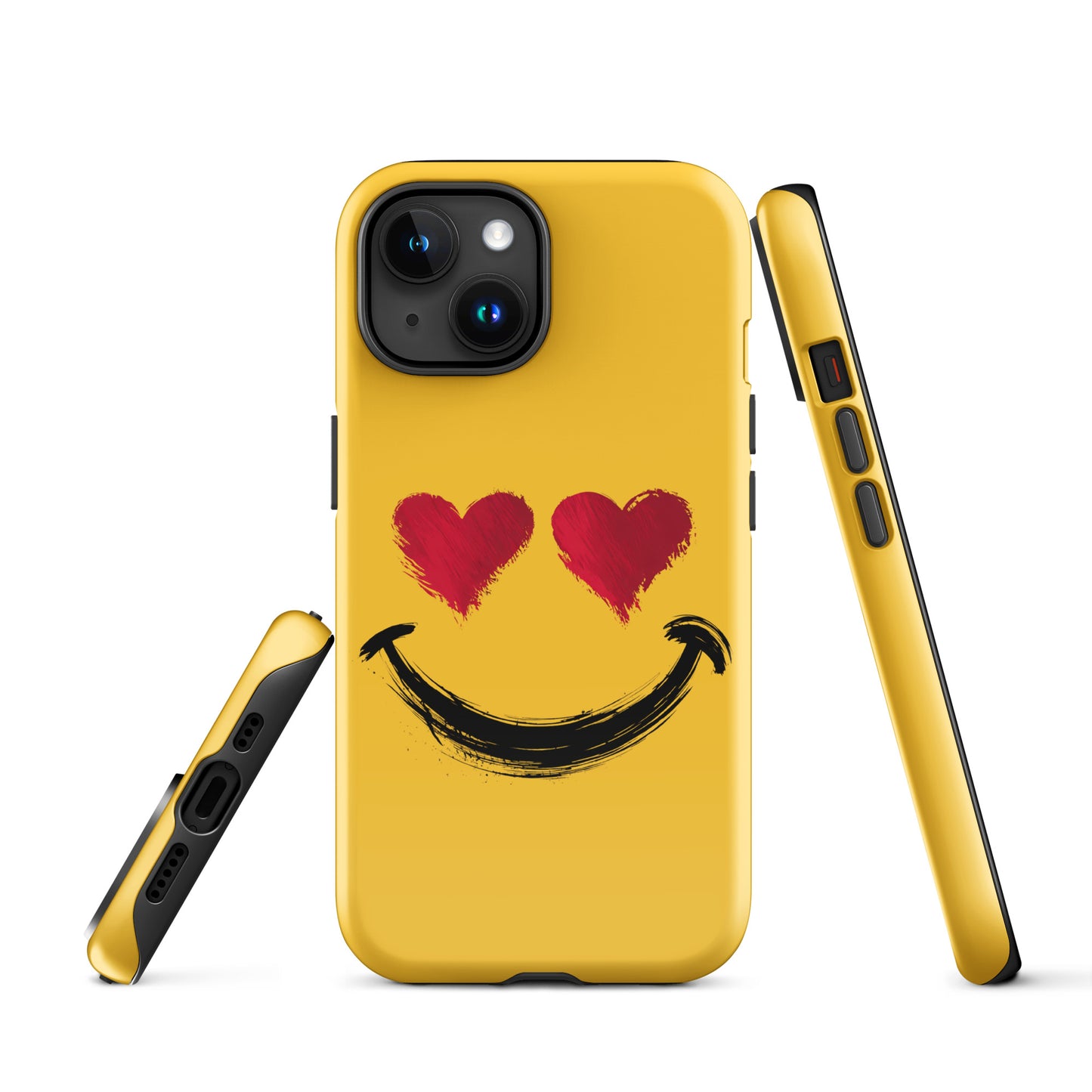 Phone Case for iPhone with heart-eyes smiley art, bold style, vibrant colors, artistic design, luxury accessory for expressive energy.