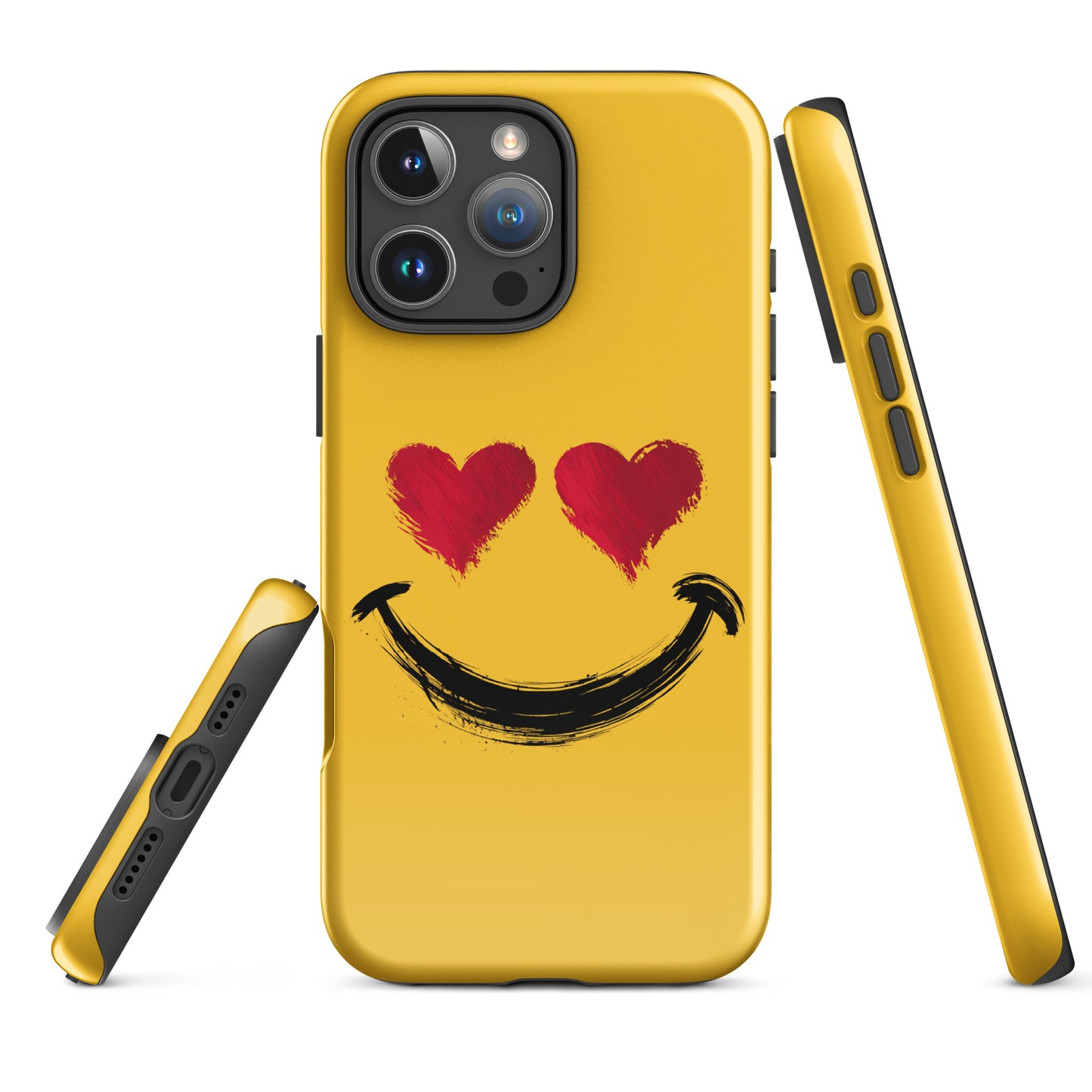 Phone Case for iPhone with Heart‑Eyes Smiley Art featuring vibrant design and playful style