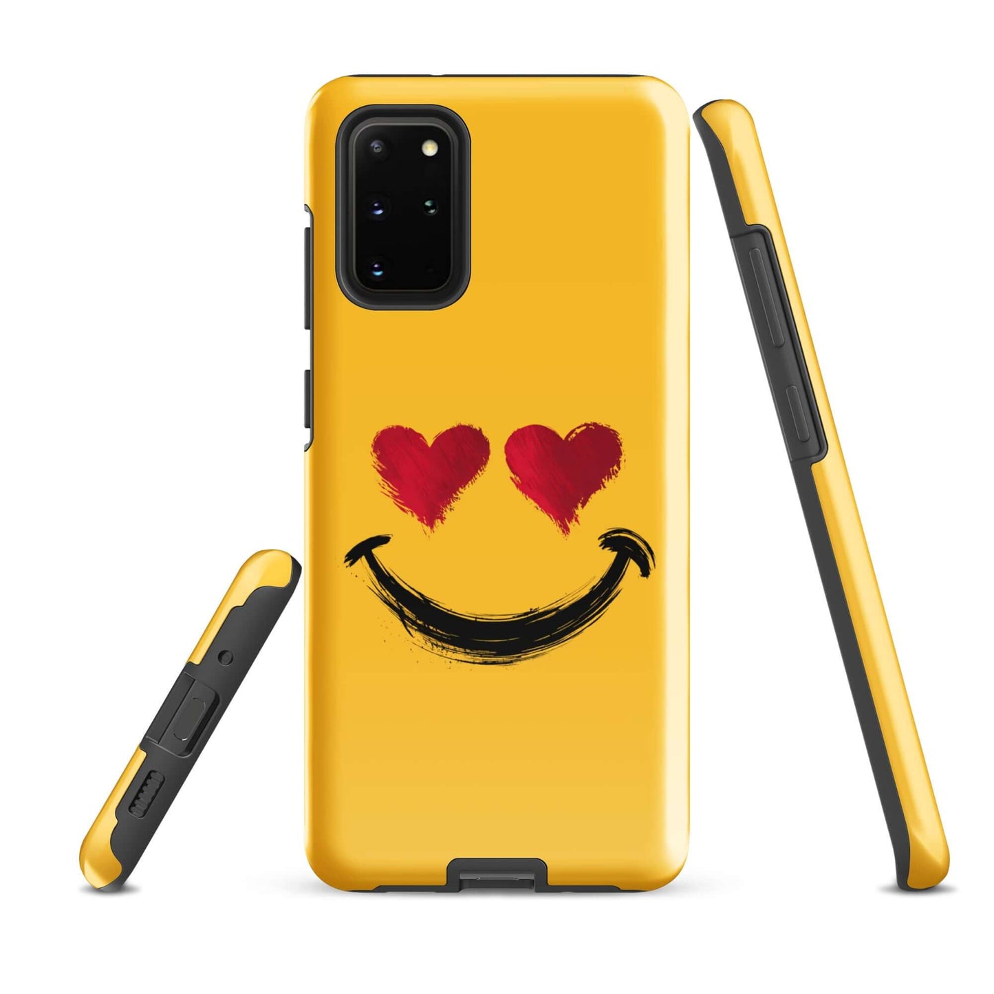 Phone Case for Samsung Galaxy with heart-eyes smiley art in bold style design.