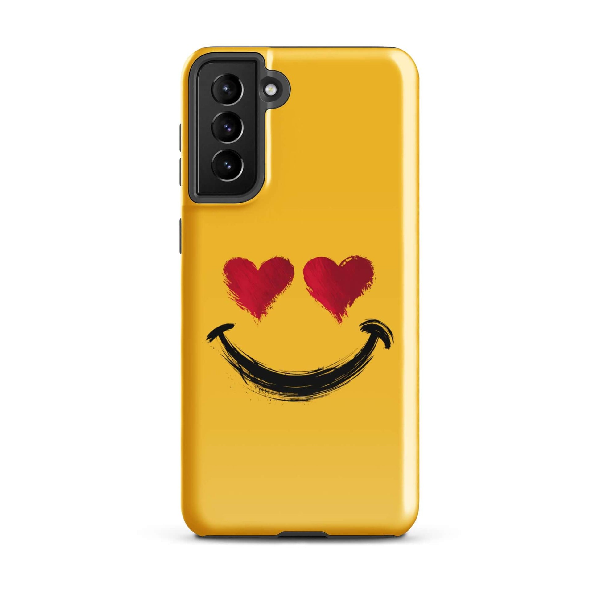 Phone Case for Samsung Galaxy with heart-eyes smiley art in bold style