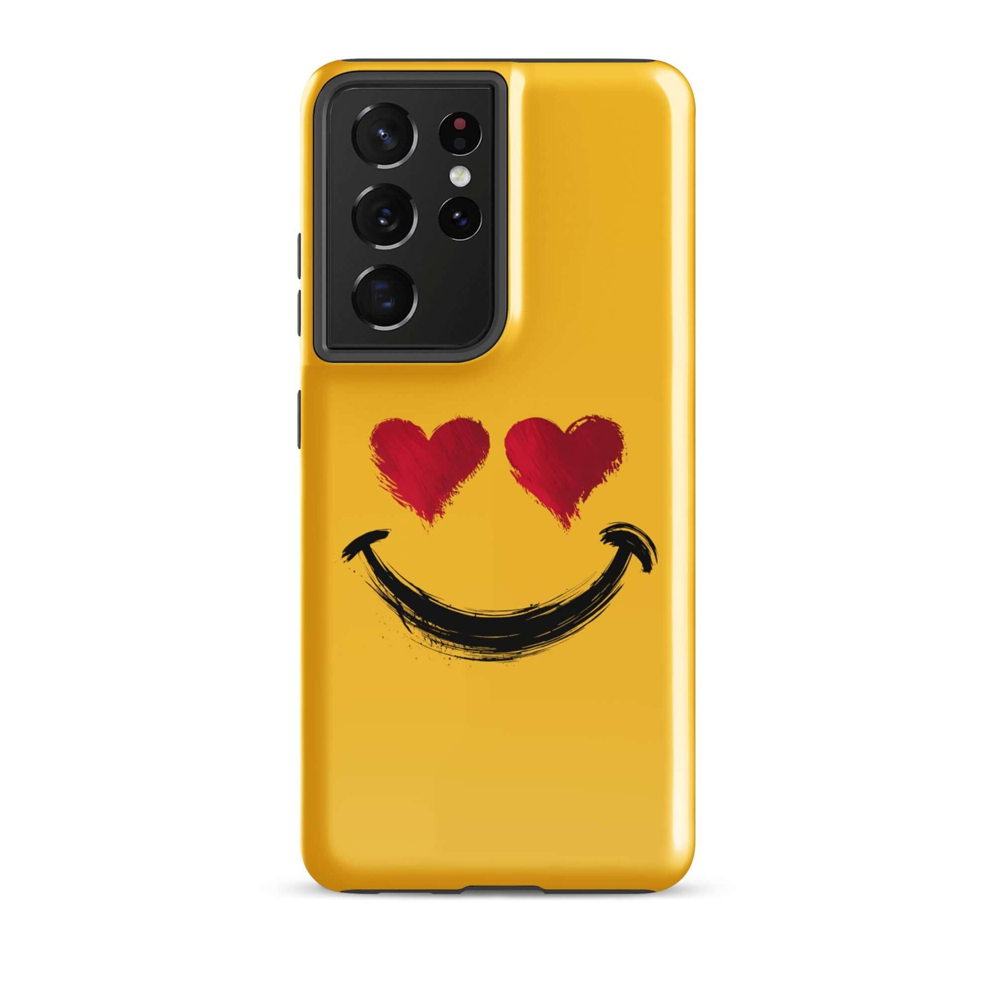 Phone Case for Samsung Galaxy with heart-eyes smiley art in vibrant colors