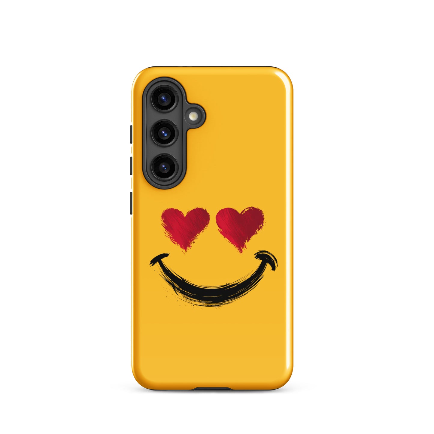 Phone Case for Samsung Galaxy with heart-eyes smiley design, bold style
