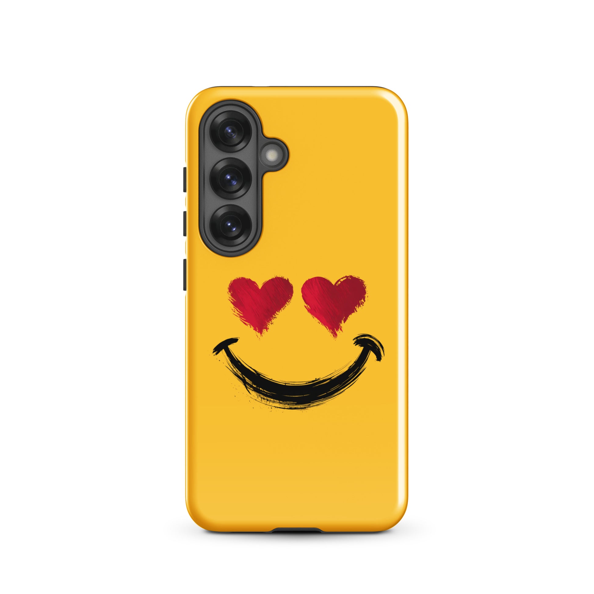 Phone Case for Samsung Galaxy with bold heart-eyes smiley art design