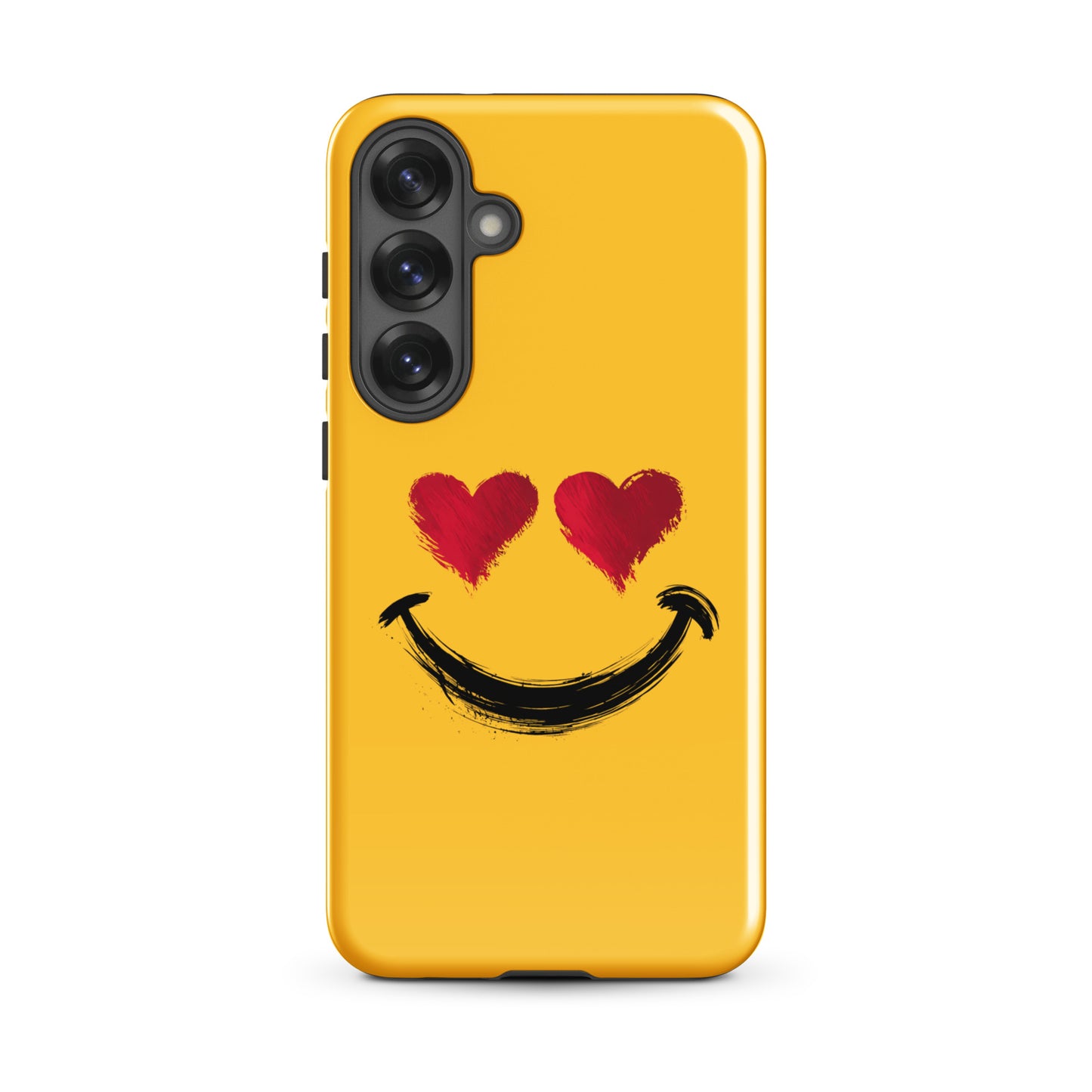 Phone Case for Samsung Galaxy with heart-eyes smiley design in bold, vibrant colors.