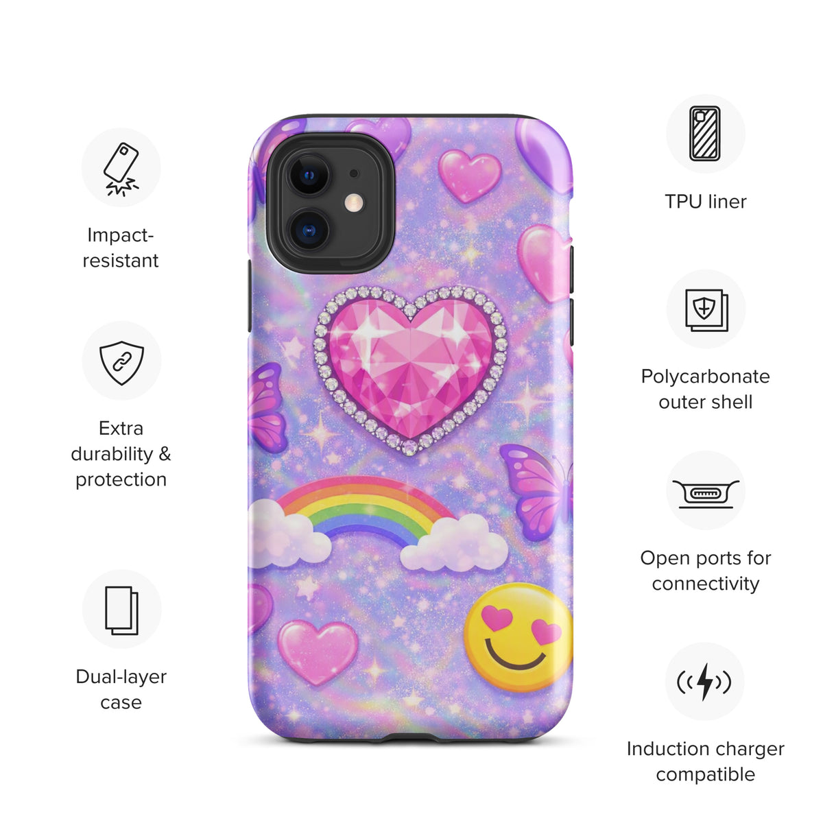 Phone Case for iPhone - Sparkle Heart Fantasy Case (xx203)