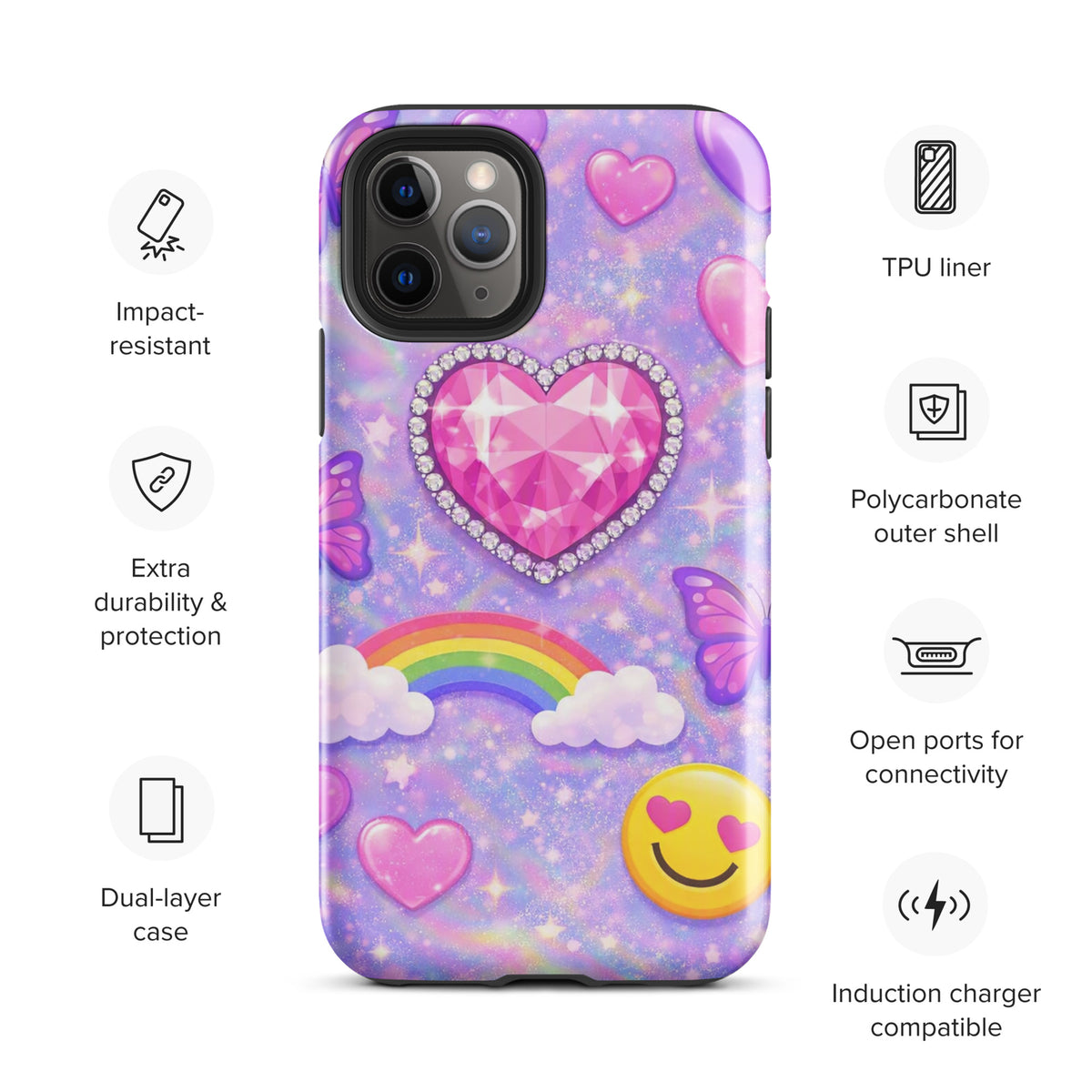 Phone Case for iPhone - Sparkle Heart Fantasy Case (xx203)