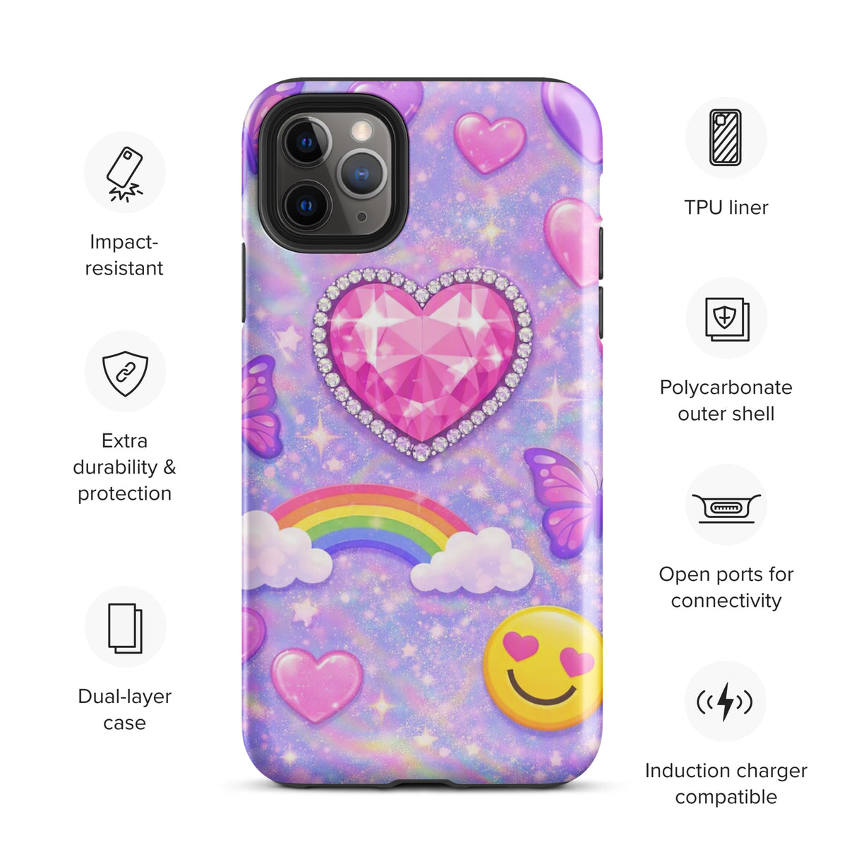 Phone Case for iPhone - Sparkle Heart Fantasy Case (xx203)