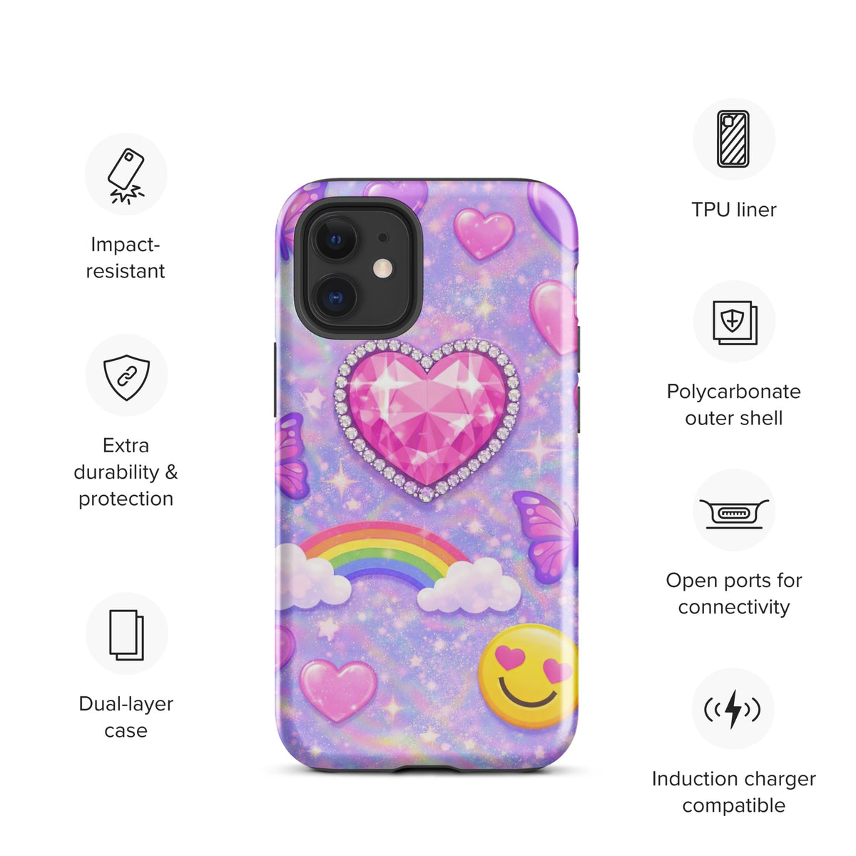 Phone Case for iPhone - Sparkle Heart Fantasy Case (xx203)
