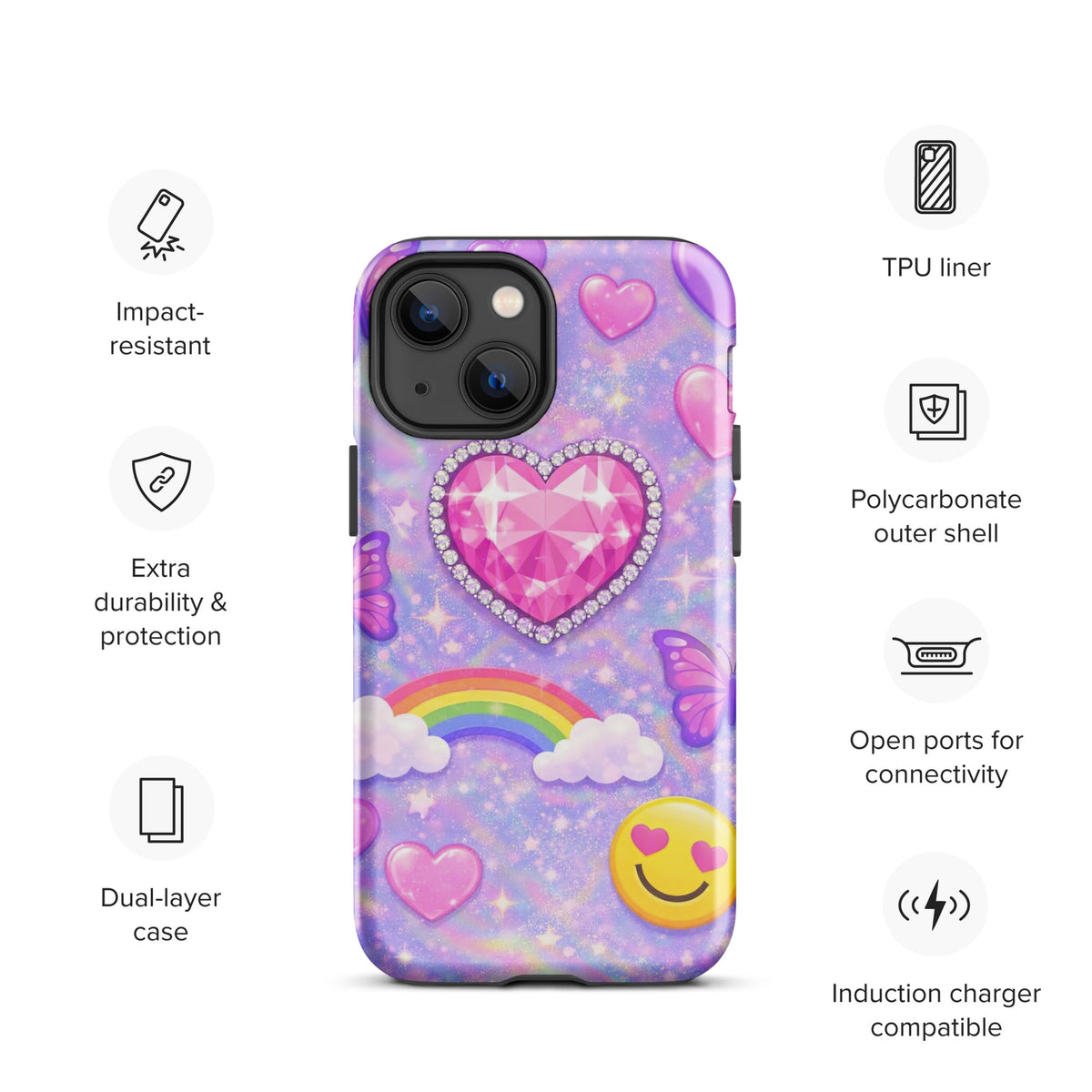 Phone Case for iPhone - Sparkle Heart Fantasy Case (xx203)
