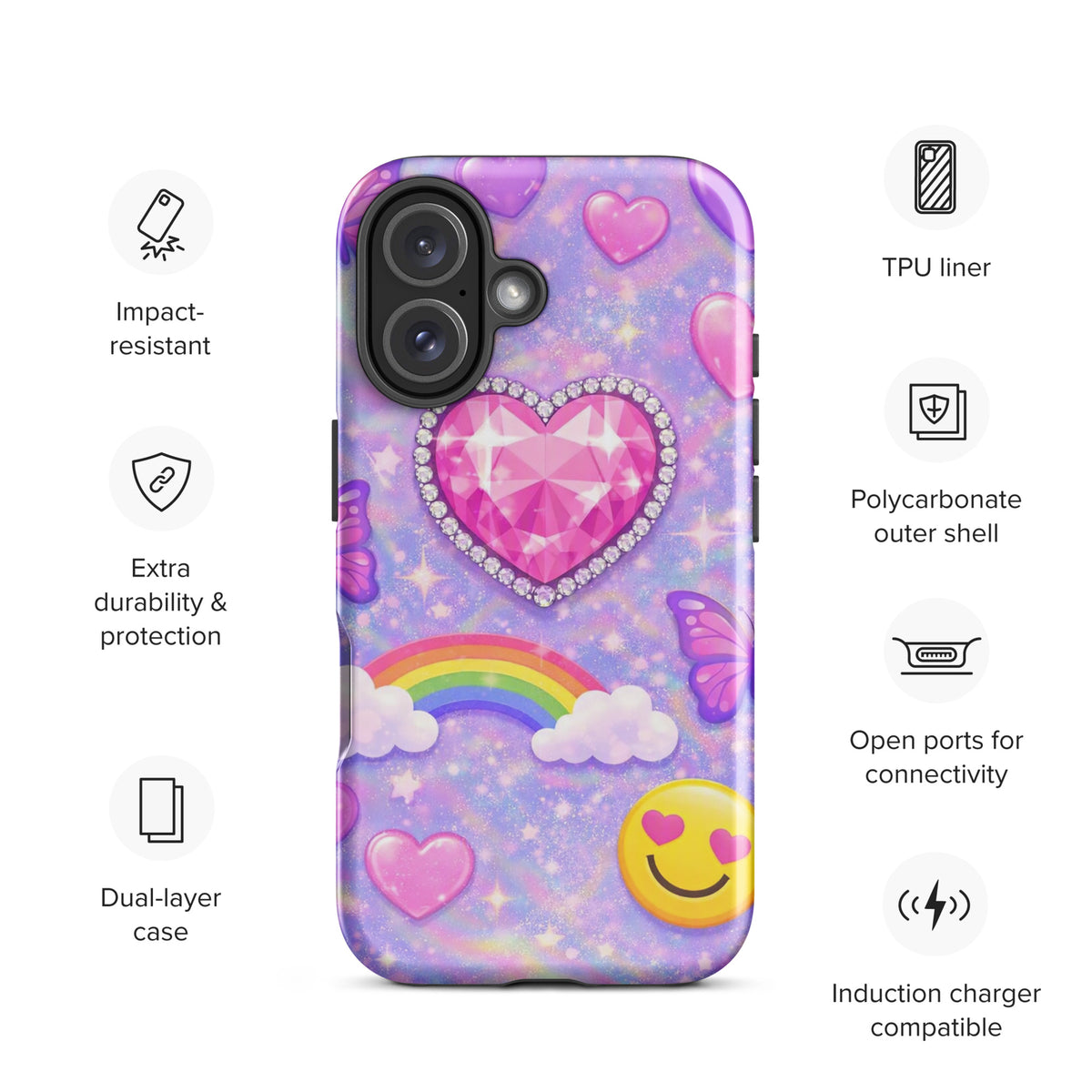 Phone Case for iPhone - Sparkle Heart Fantasy Case (xx203)
