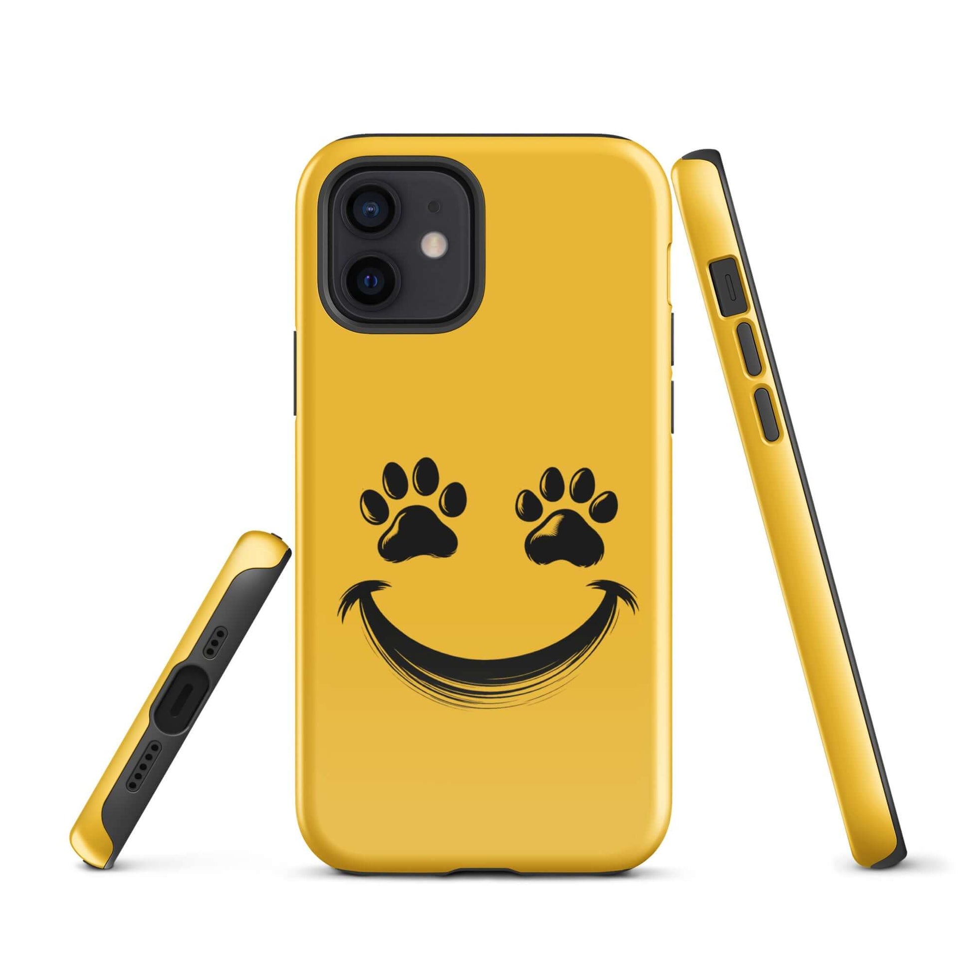 Phone Case for iPhone with smiley paw print face design for pet lovers